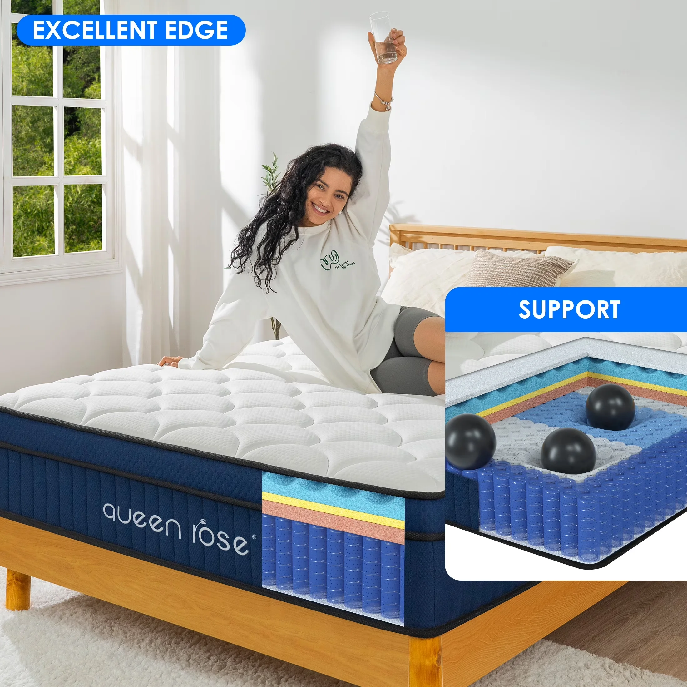 Essential Mattresses Accessory with Mattress-In-A-Box, Medium Firm - Memory Foam Model B01724