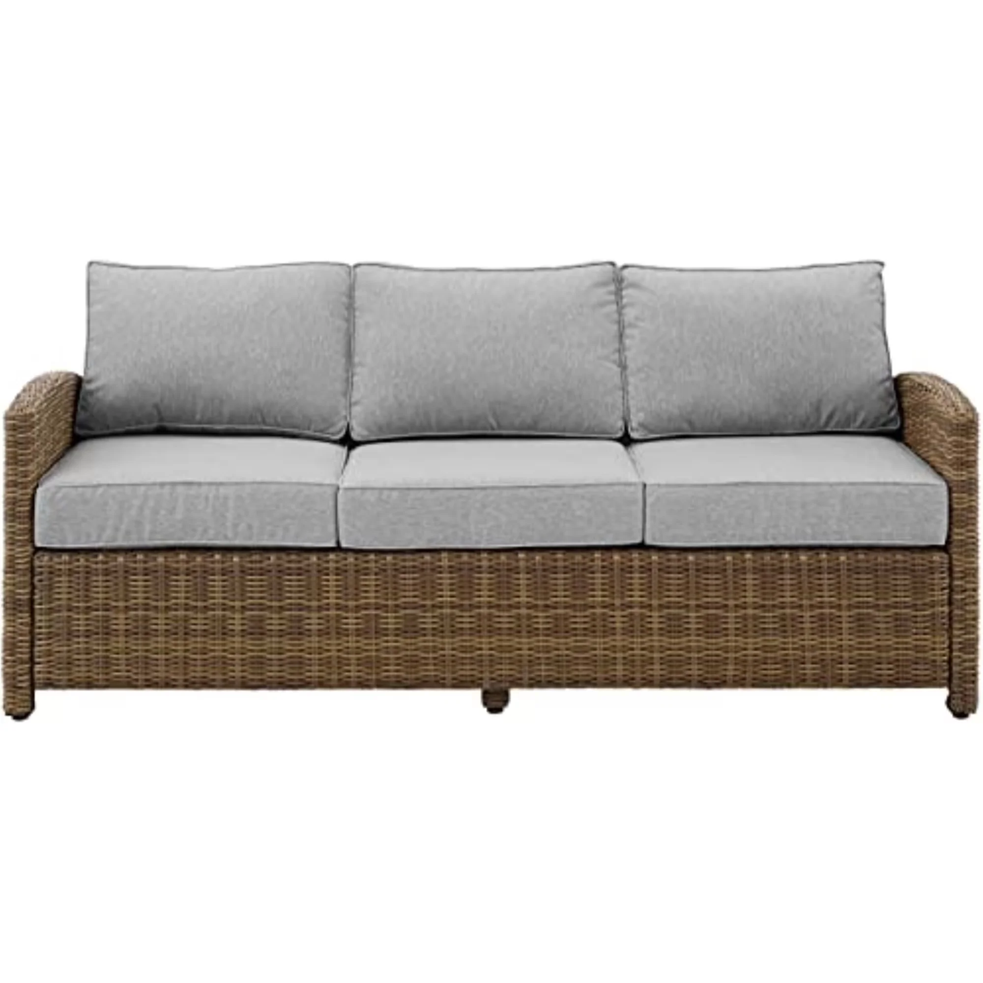 Compact Outdoor Sofas Sectional with Weather-Resistant, Transitional, Durable powder-coated steel frame - Red Wicker / Rattan Model 7F5301