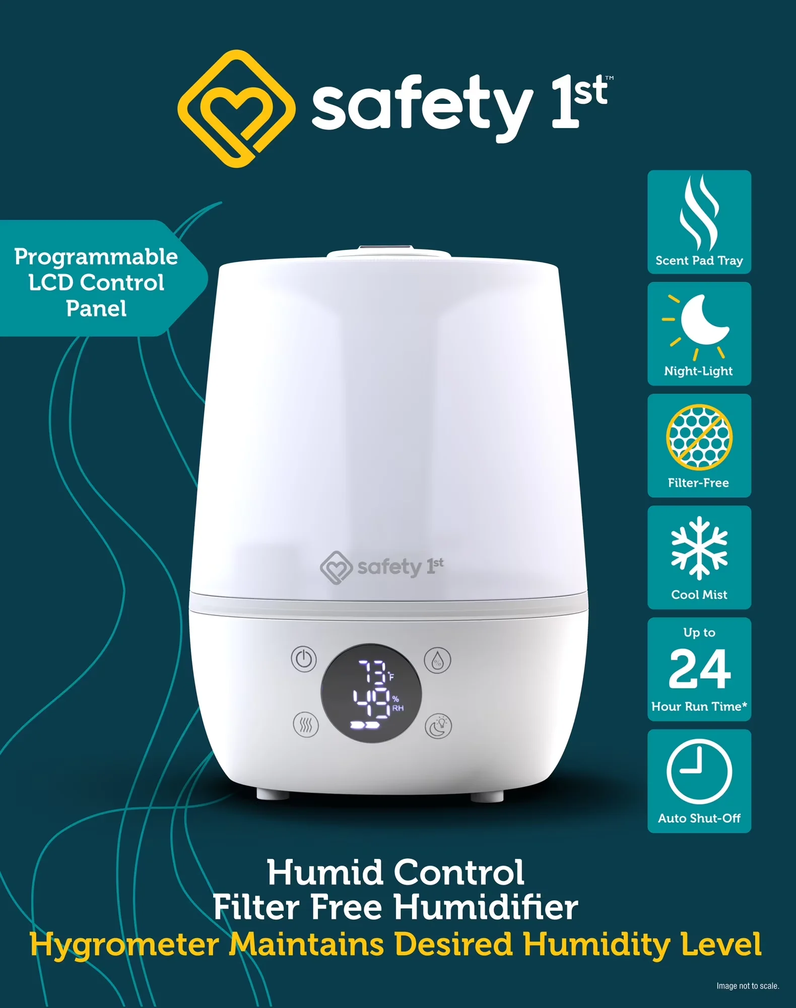 Essential Humidifier with Automatic Shut-Off, Compact, easy-to-fill design, Humid Control Filter-Free - White Model DA4A30