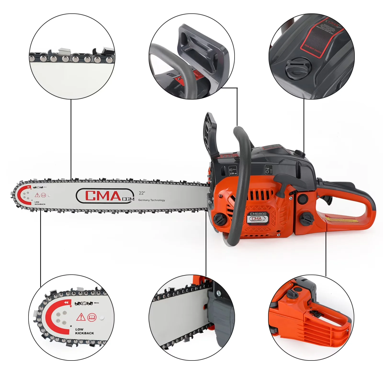 Chainsaw Efficient with Automatic Chain Oiler, Garden Tool, Gas Cordless 22 inch - Model 2680F2