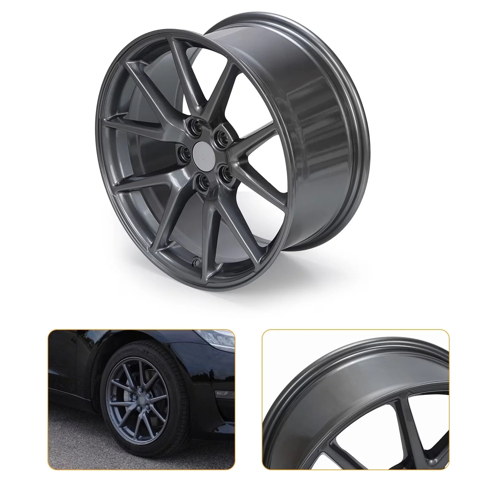 Wheels And Rim Innovative with Rigid Rims, Rugged Wheels - Gray Aluminum Alloy Model 5DC630