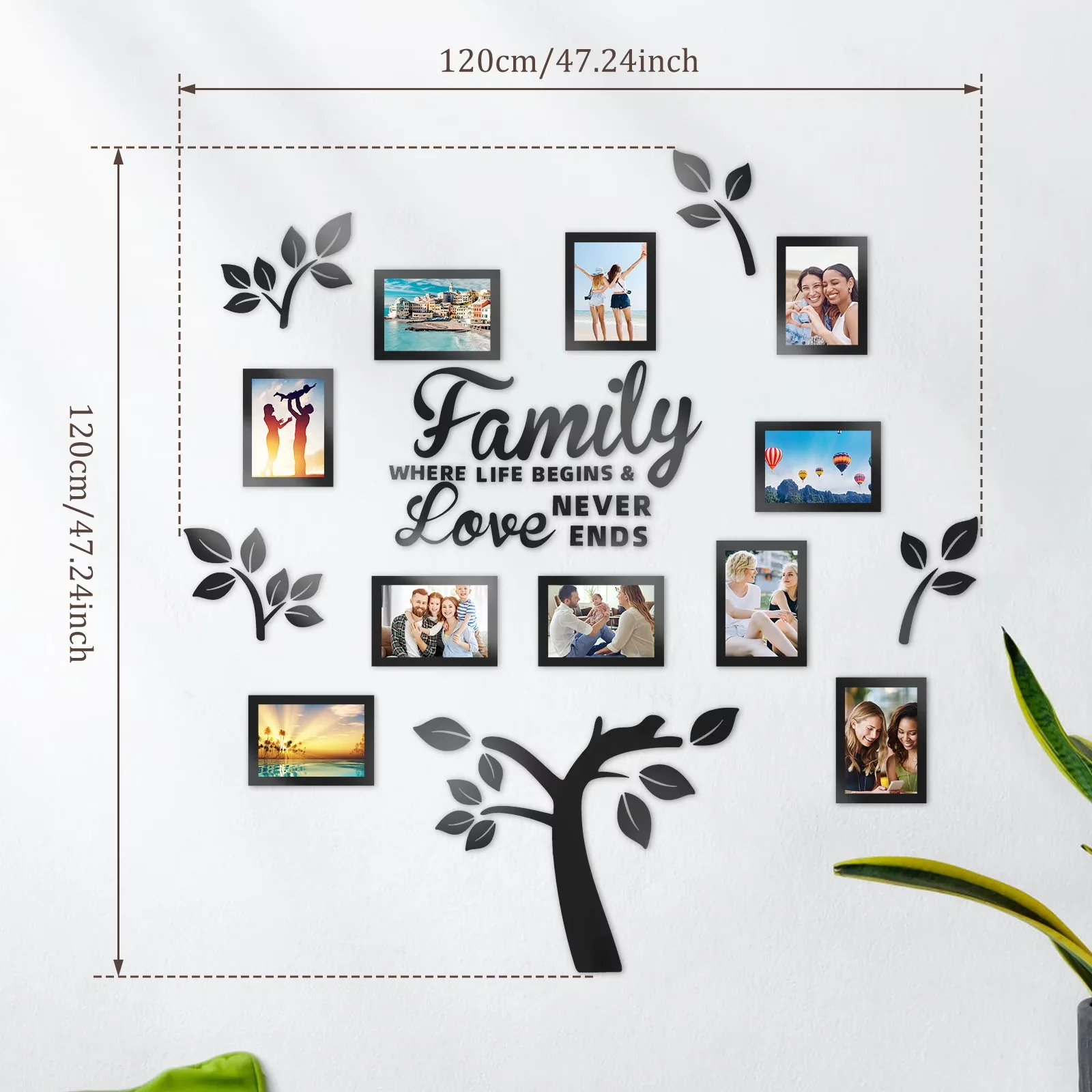 Efficient Wallpaper Wall Decals Wall Covering with Fade Resistant - Black Acrylic Model A7D000