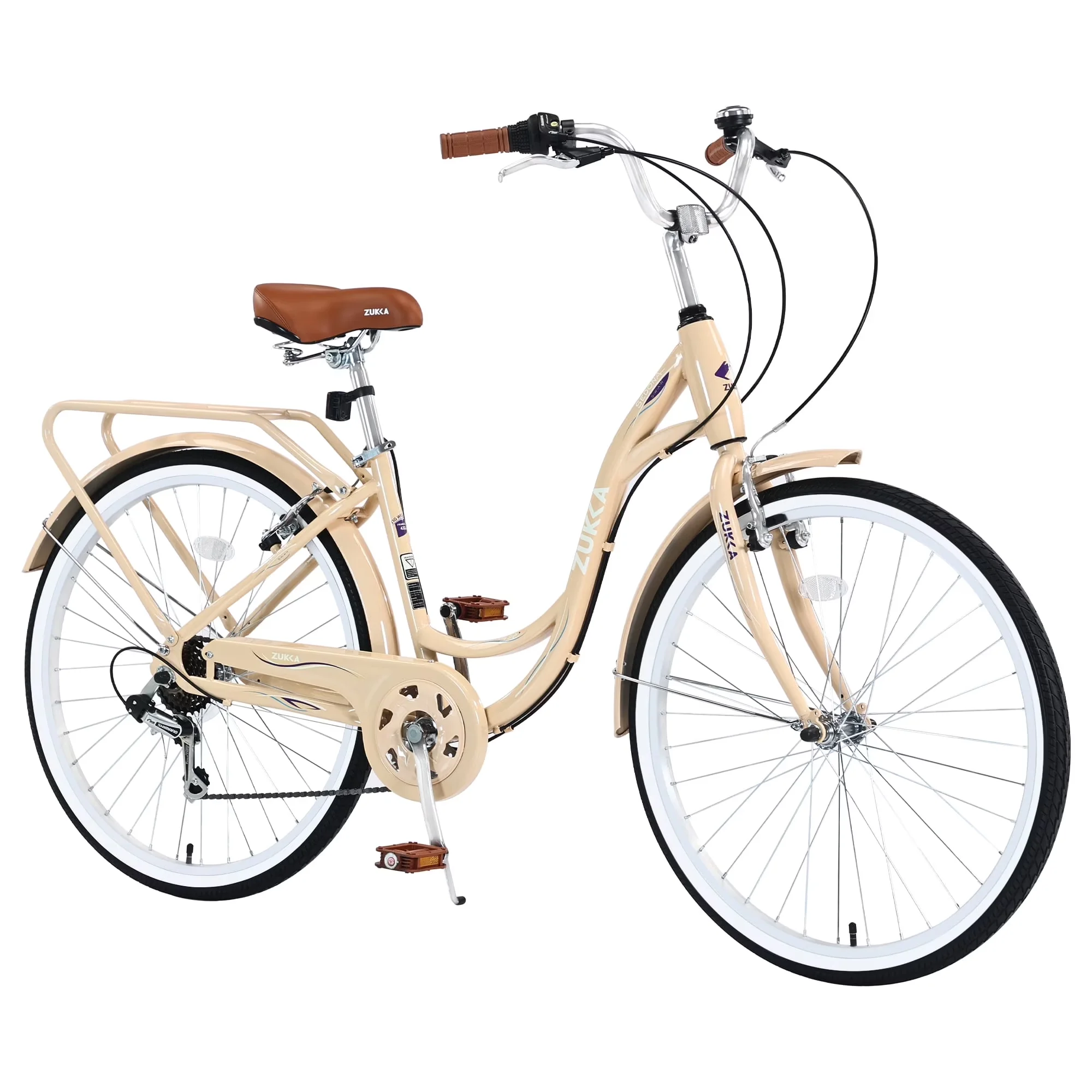 Cruiser Bike Stylish with Adjustable Speed, Lightweight, Adjustable Seat Height - Beige Model DD68A8