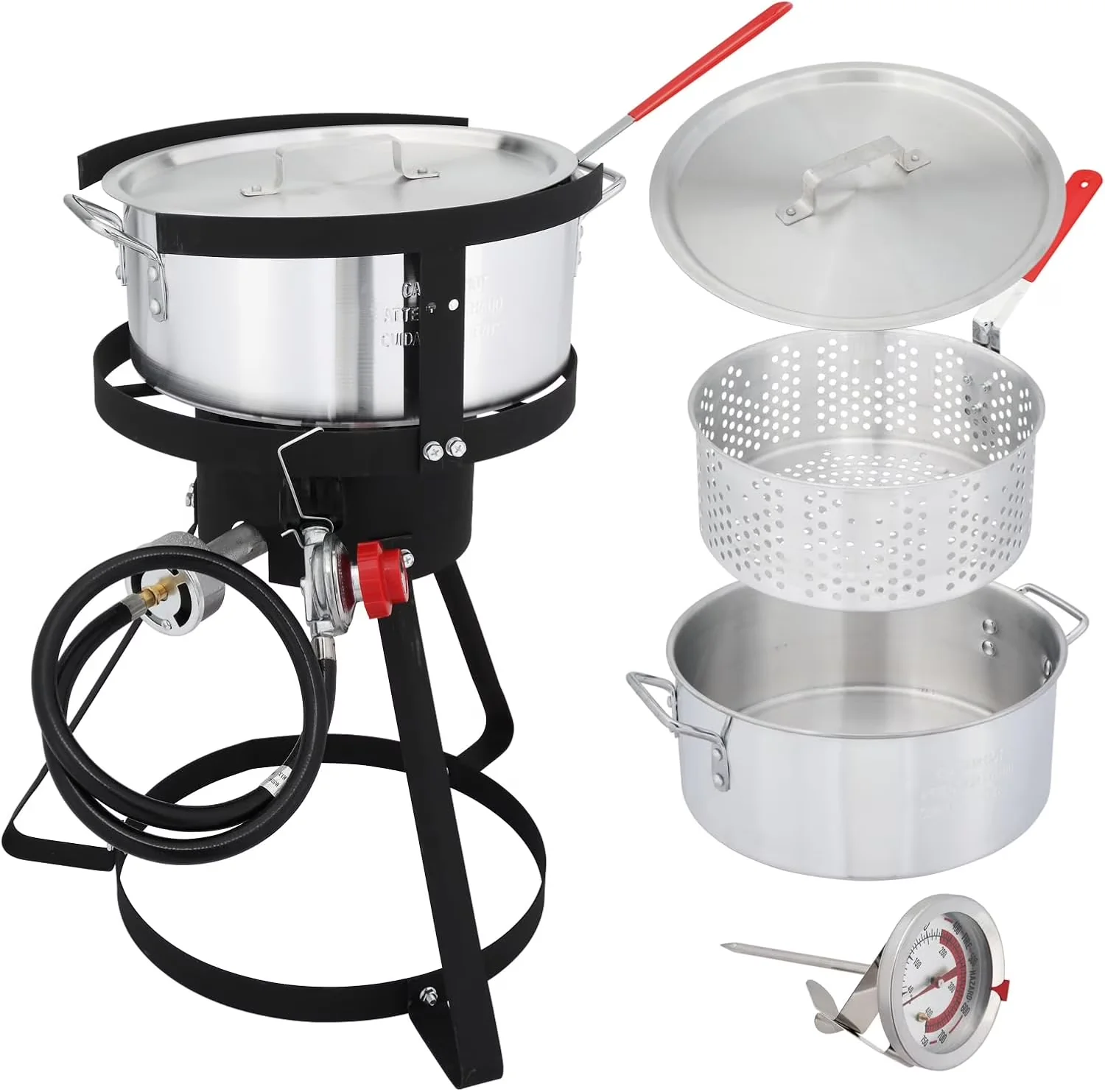 Innovative Outdoor Fryer with 55000 BTU, Adjustable Regulator - Aluminum, Cast Iron Model 70BDDF