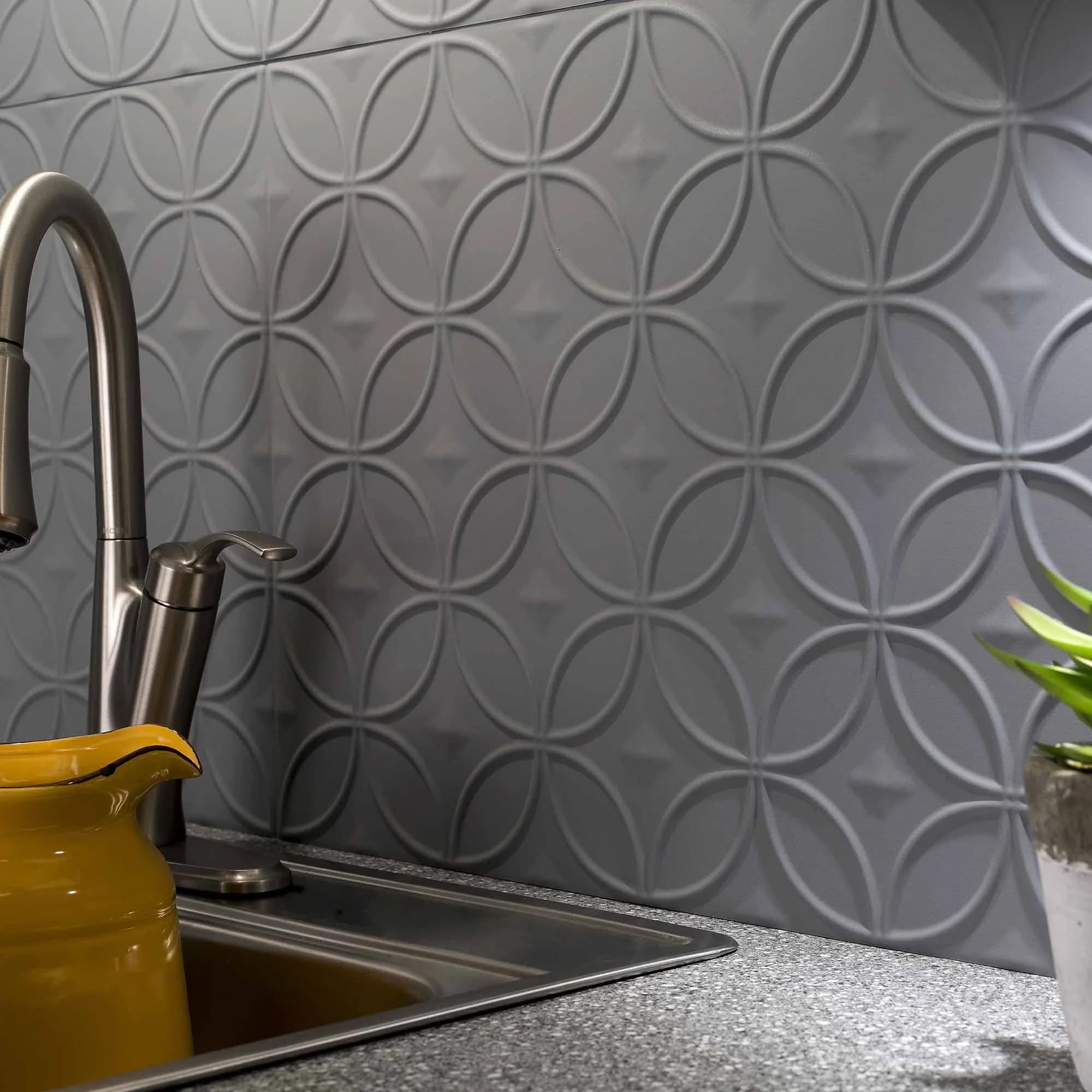 Modern Kitchen Renovation with Easy Installation, Includes 5 panels (covers 15 sq ft) - Vinyl Silver Model DCE3C4