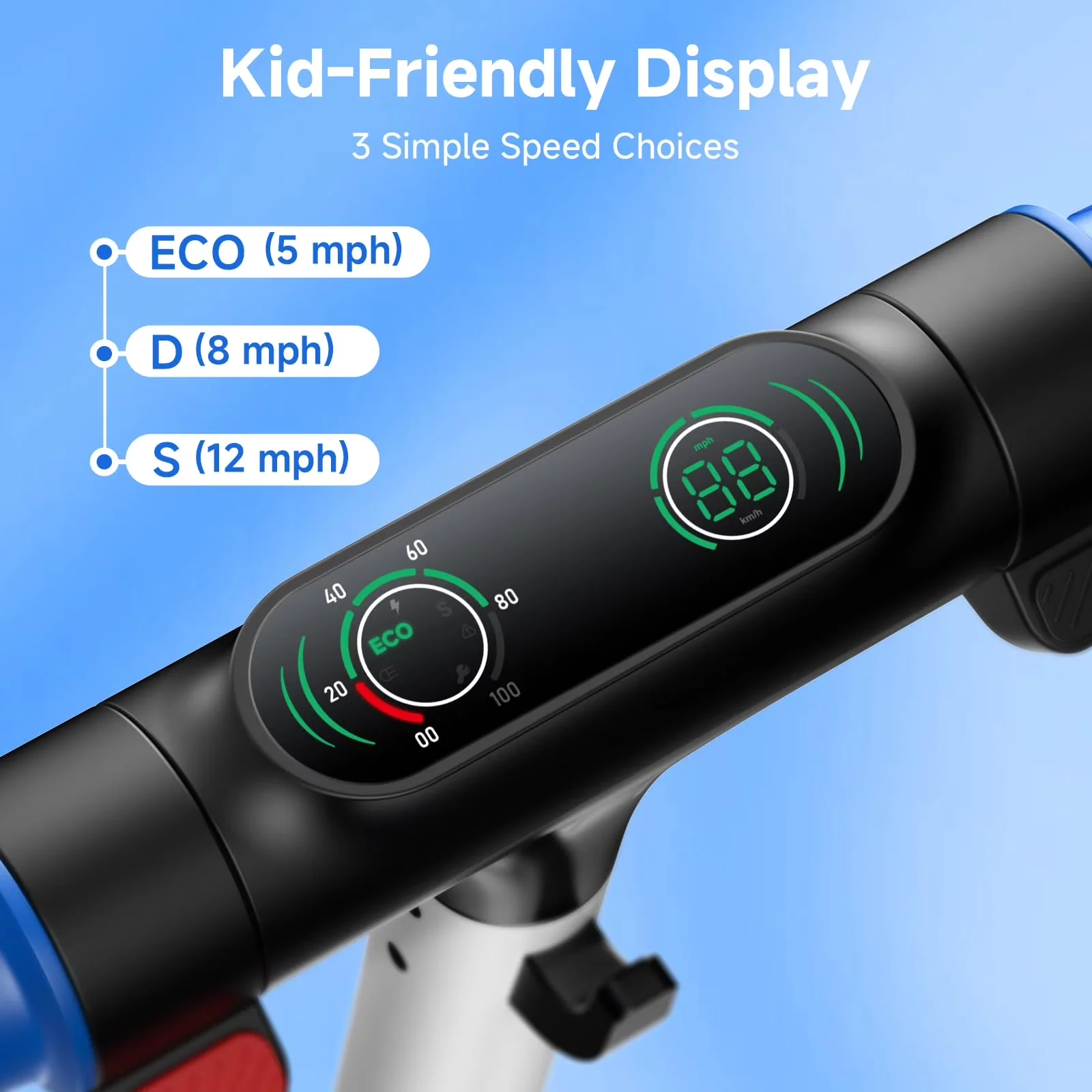 Scooter Professional with LED, 200W, 200W Kid Electric - Aluminum Blue Model AA1986