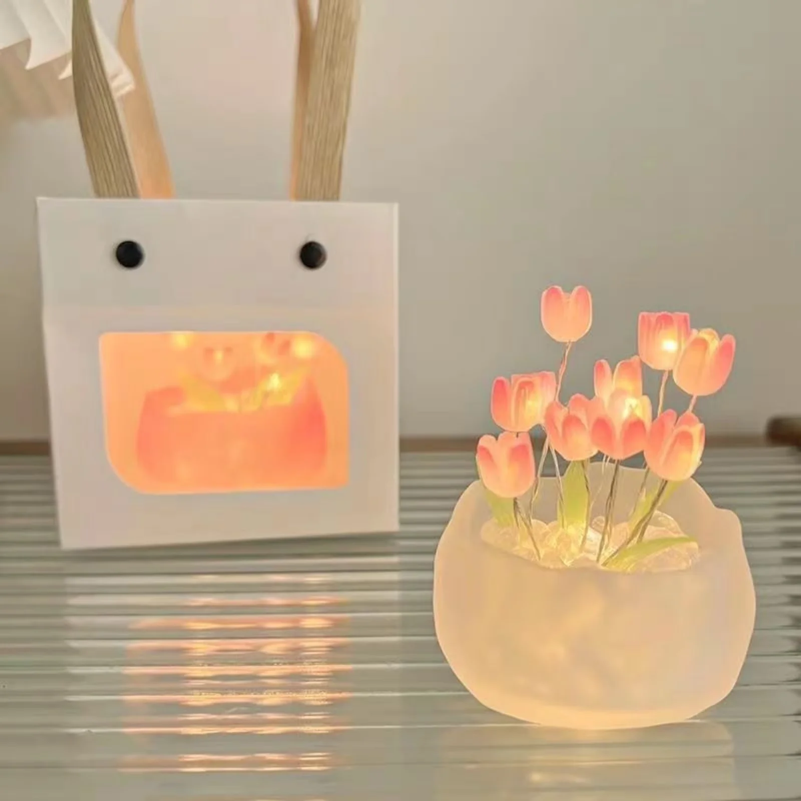 Professional Lamp Set with LED, Bohemian, Tulip Night Light DIY Kit - Multicolor Model 0796AB