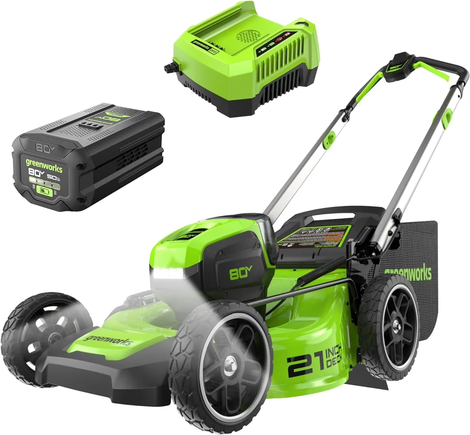 Innovative Push Mower with Battery, 80V, Bagger - Green - Satisfaction Guaranteed Model BC26EA