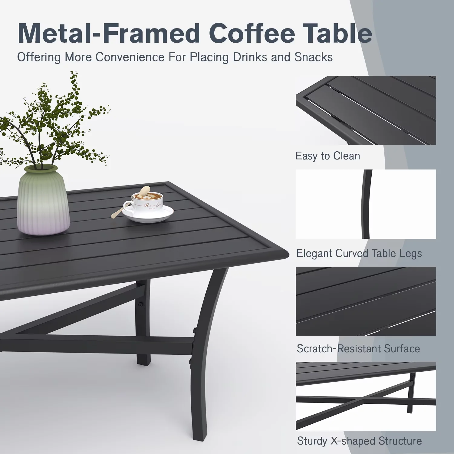 Professional Patio Conversation Set with Weatherproof, Portable - Gray Model 0C321B