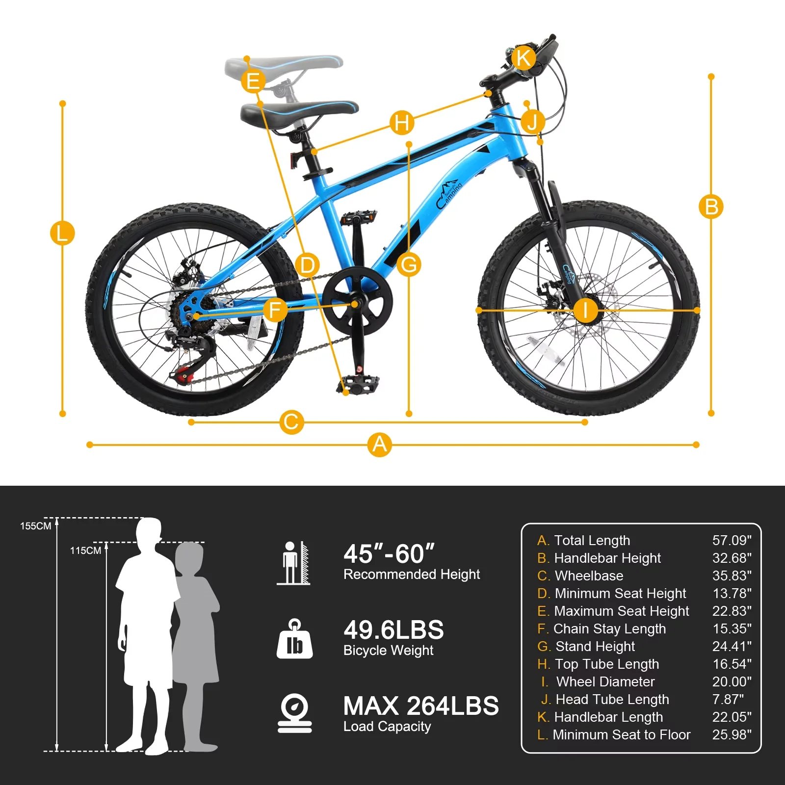 Essential Mountain Bike with Blue, 7 Speed Trigger Shifter, Front Suspension - Blue Model D3378E