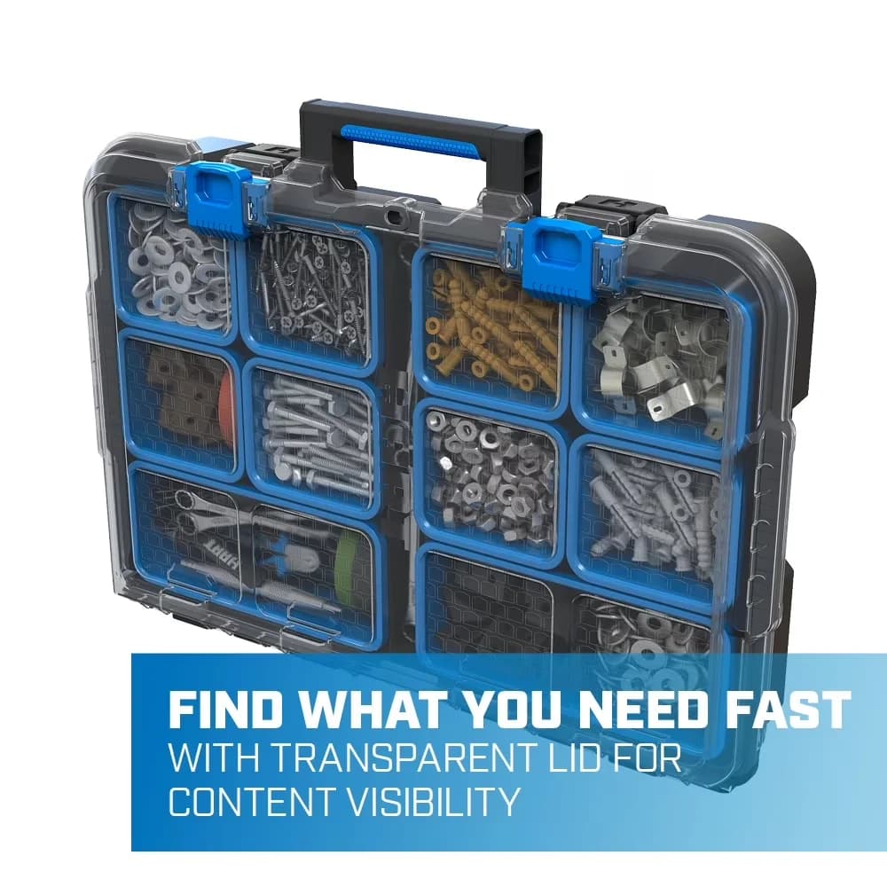 Modern Toolstorage with Heavy-duty latches, Blue Accents, Rugged hinge - Resin Model 35D1BB
