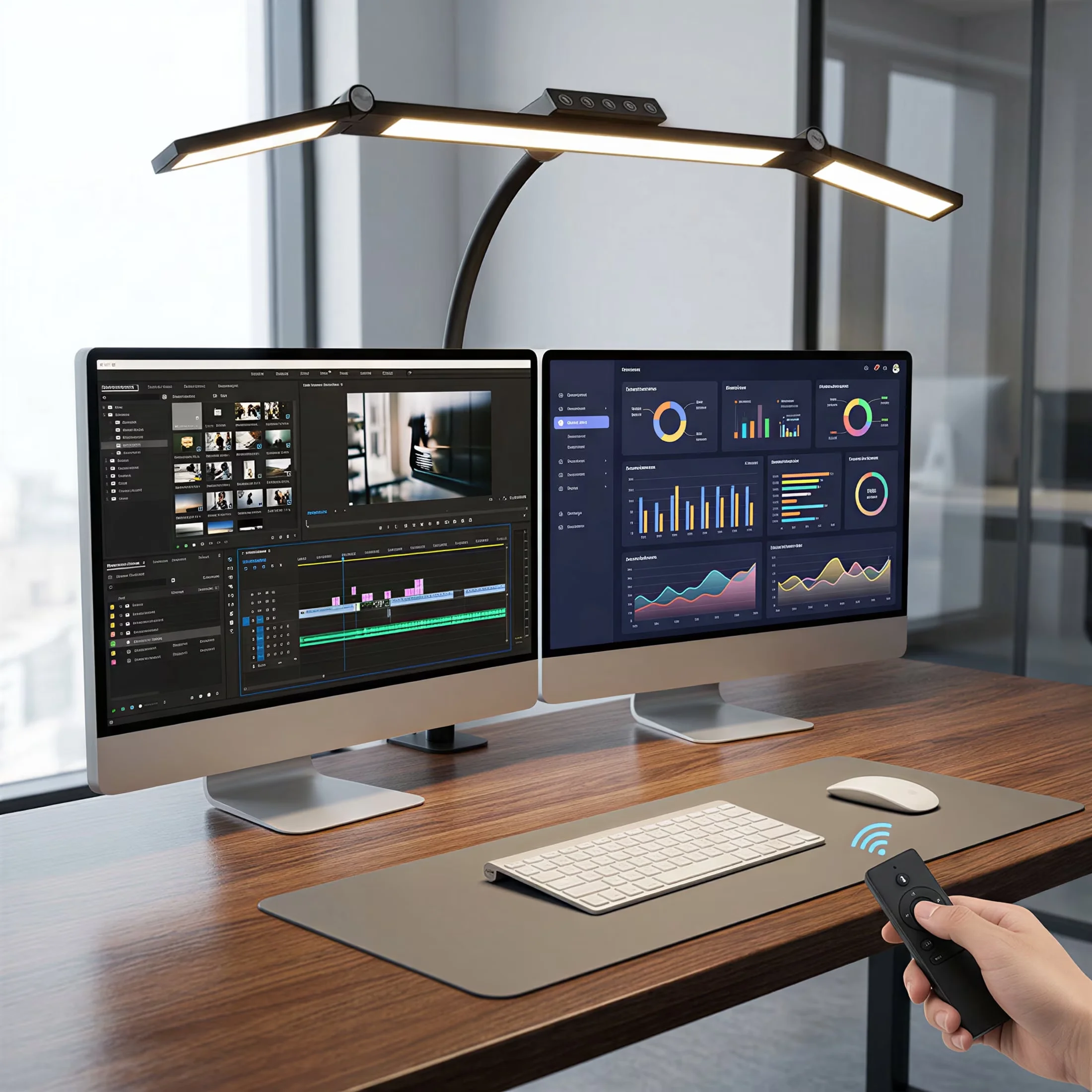 Desk Lamp Efficient with LED, Architect Lamps - Black Metal for Home Office, Study Model FF0199