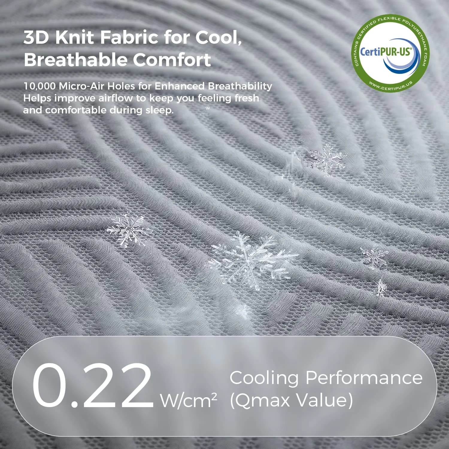 Durable Mattresses Accessory with Mattress-In-A-Box, Breathable Construction - 3D Knitted Cooling Cover, Nanogel™ Memory Foam,... Model 346F33