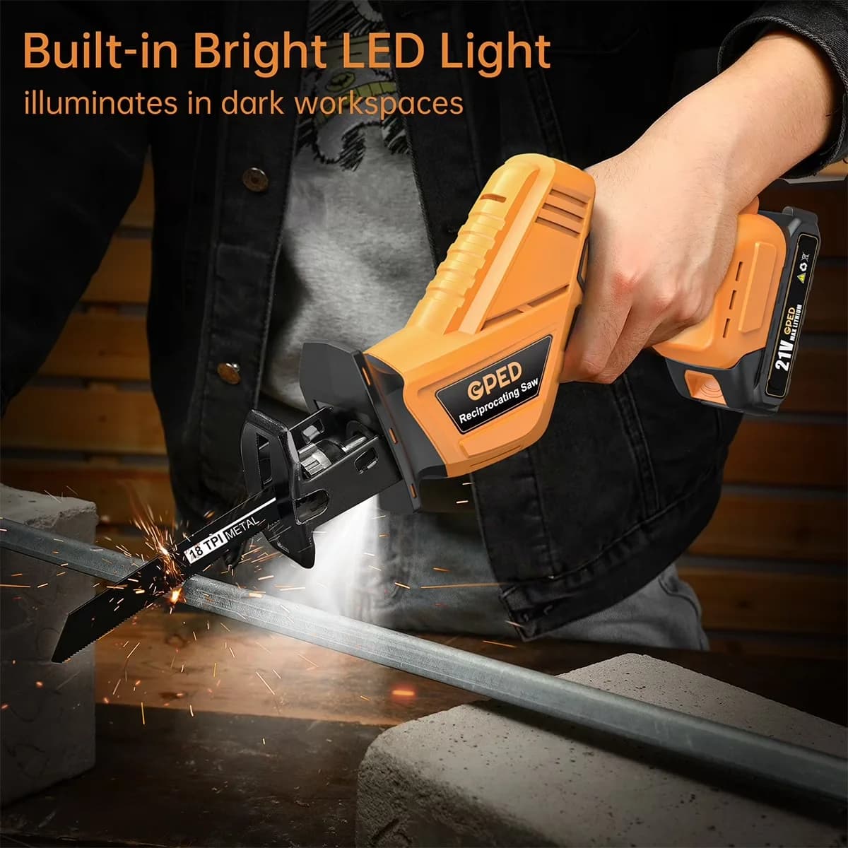 Essential Power Saw with Battery, LED, 20V - Built to Last Model 1F8E31