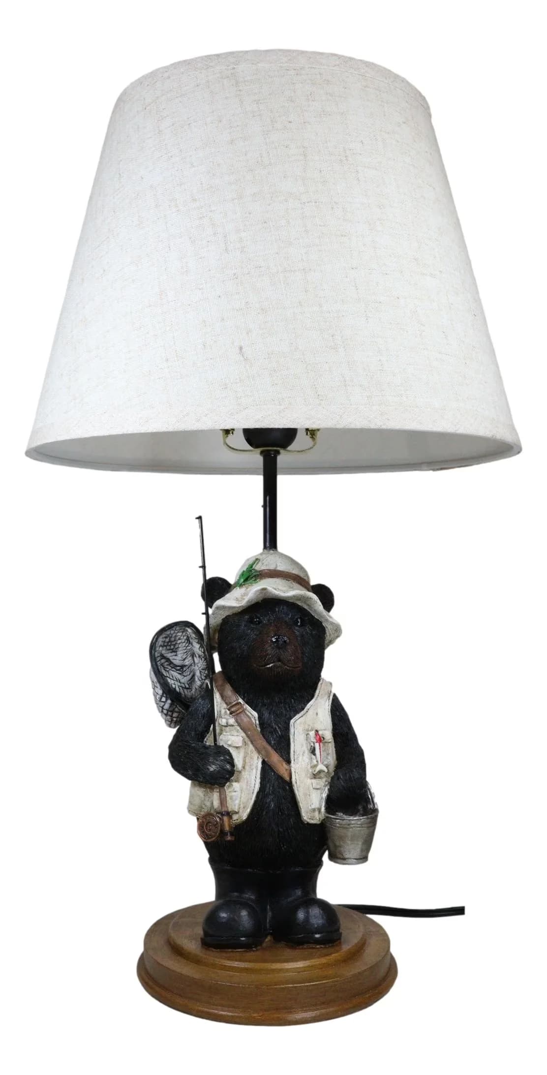 Premium Lamp with Accent Lamps, Rustic/Lodge - Resin Multicolor Camping Model D7D27D