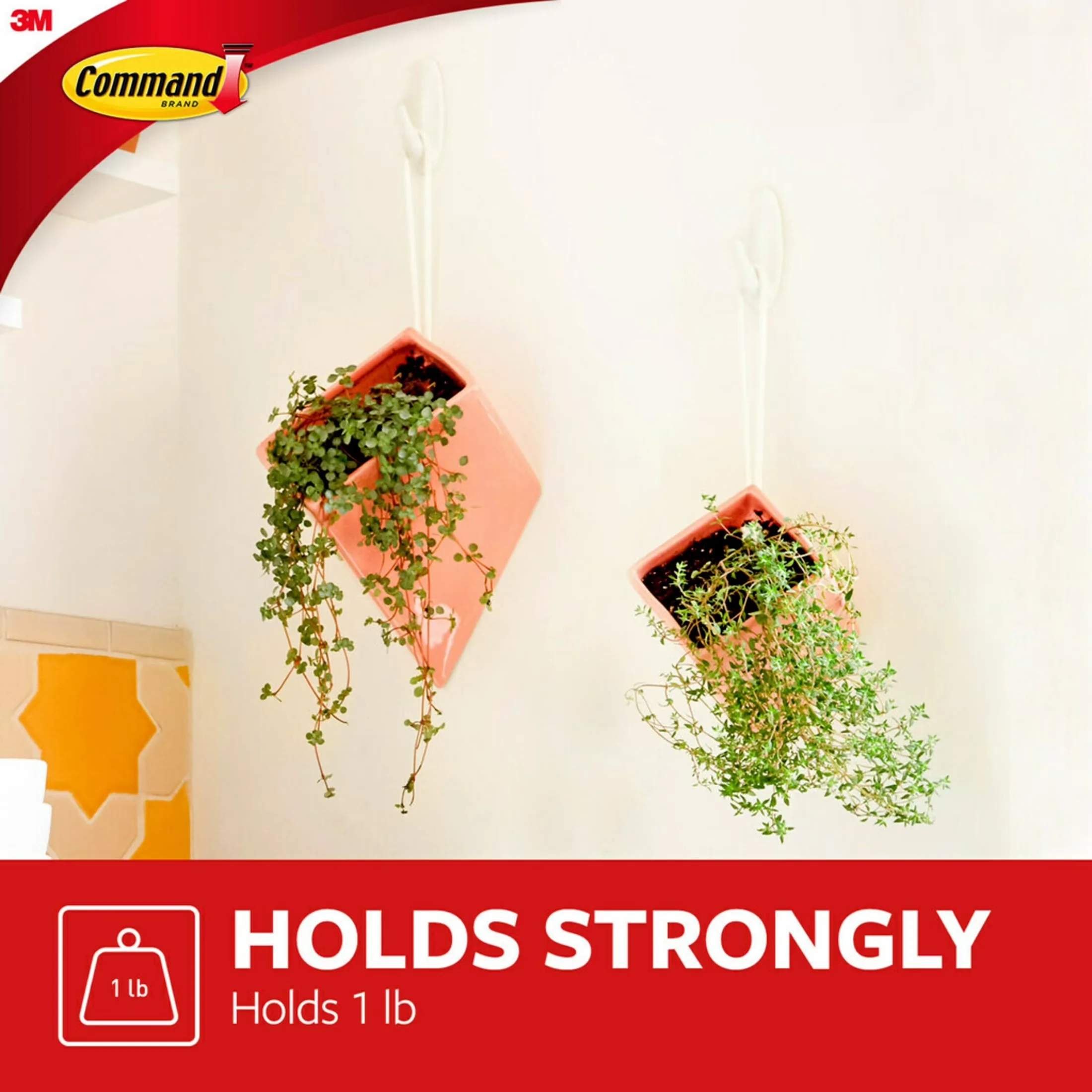 Quality Damage-Free Hanging with Wall-Mountable, White Finish Value Pack, 8 Small Wall Hooks - Plastic S Model 6CB22E