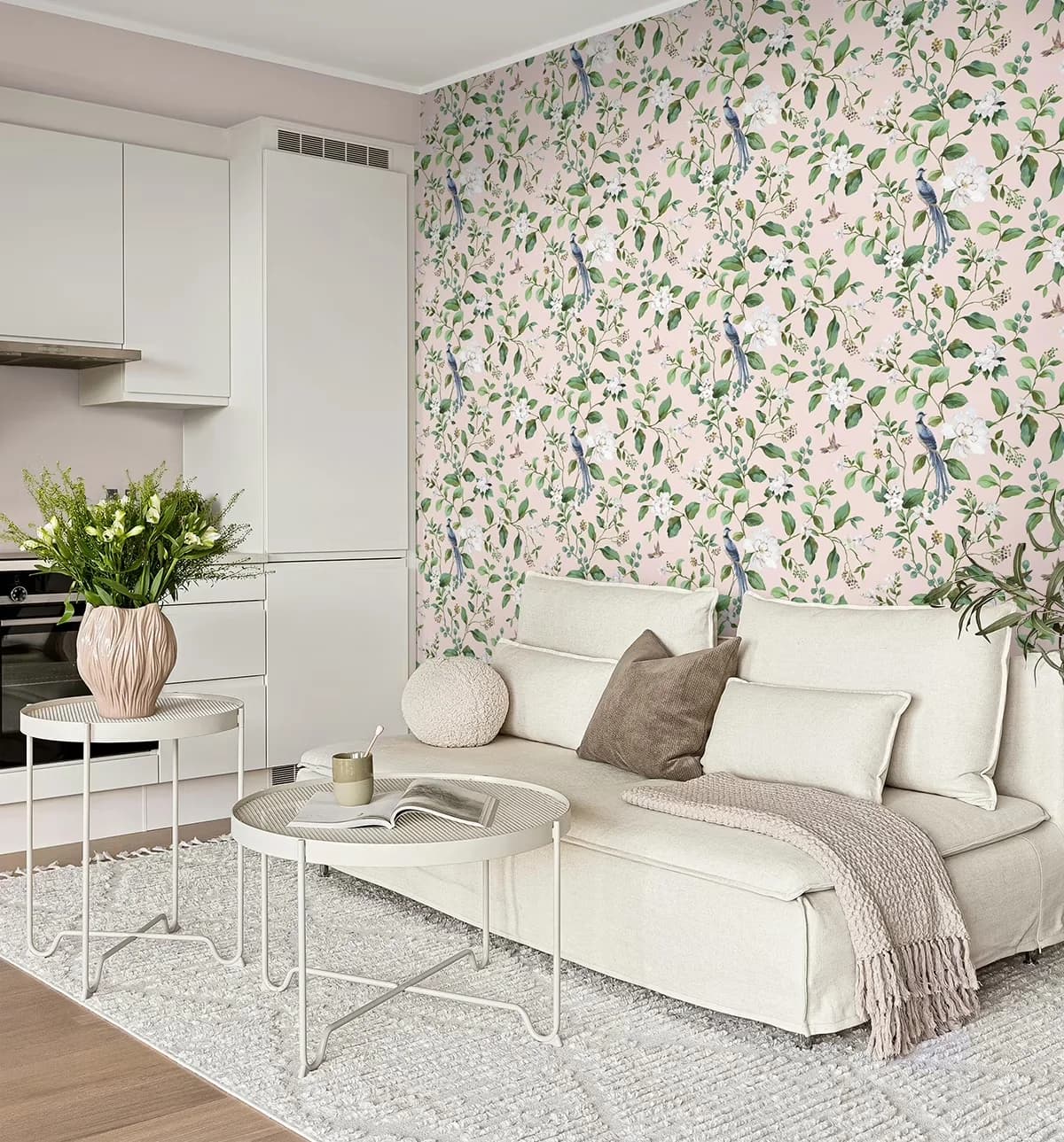 Wallpaper Modern with Removable, 20.5 in. W x 18 ft. L Roll - Non-Woven Blush Model B60C2A