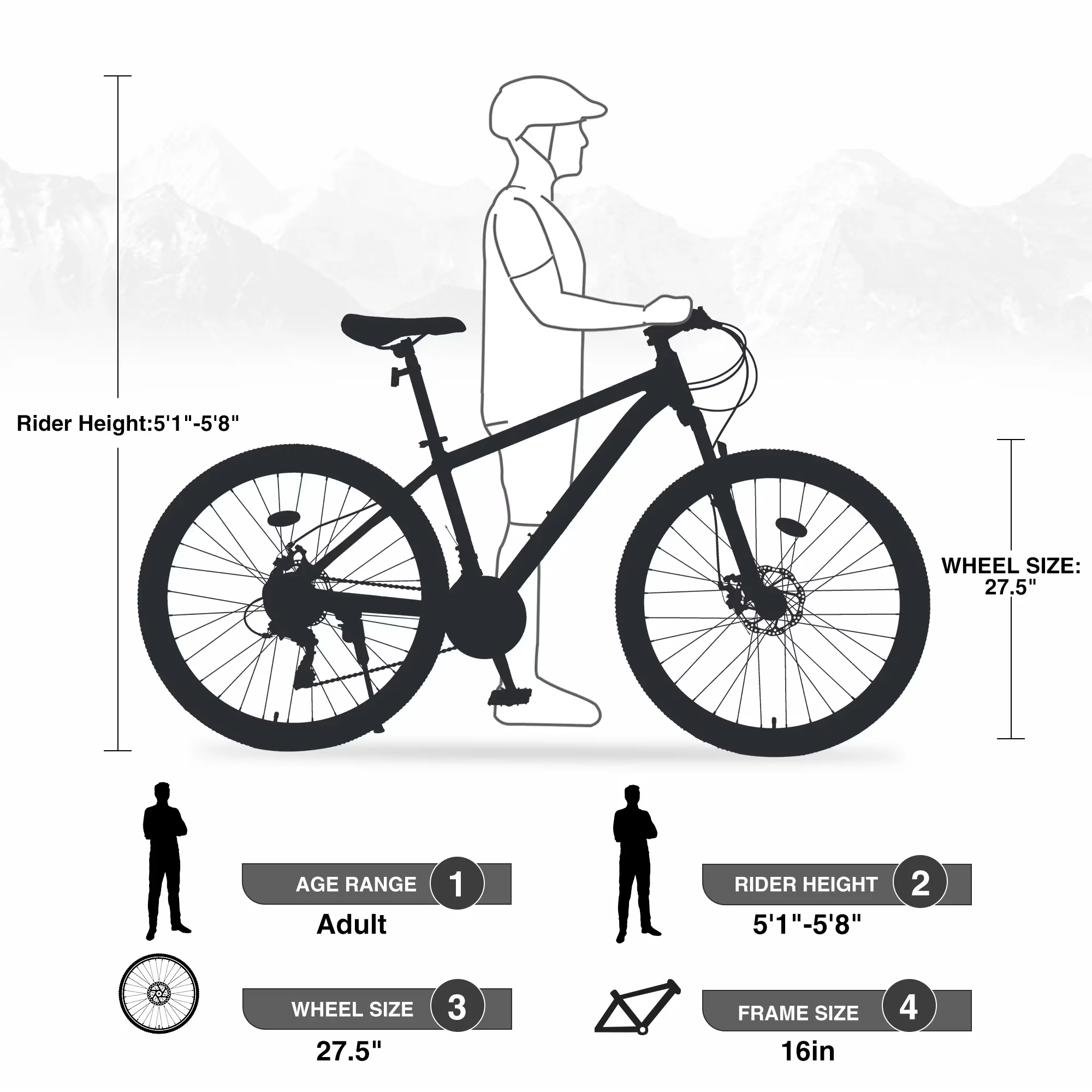 Classic Mountain Bike with Lightweight, 27.5 Inch, 21 Speed Bicycle - Green Model A58BC6