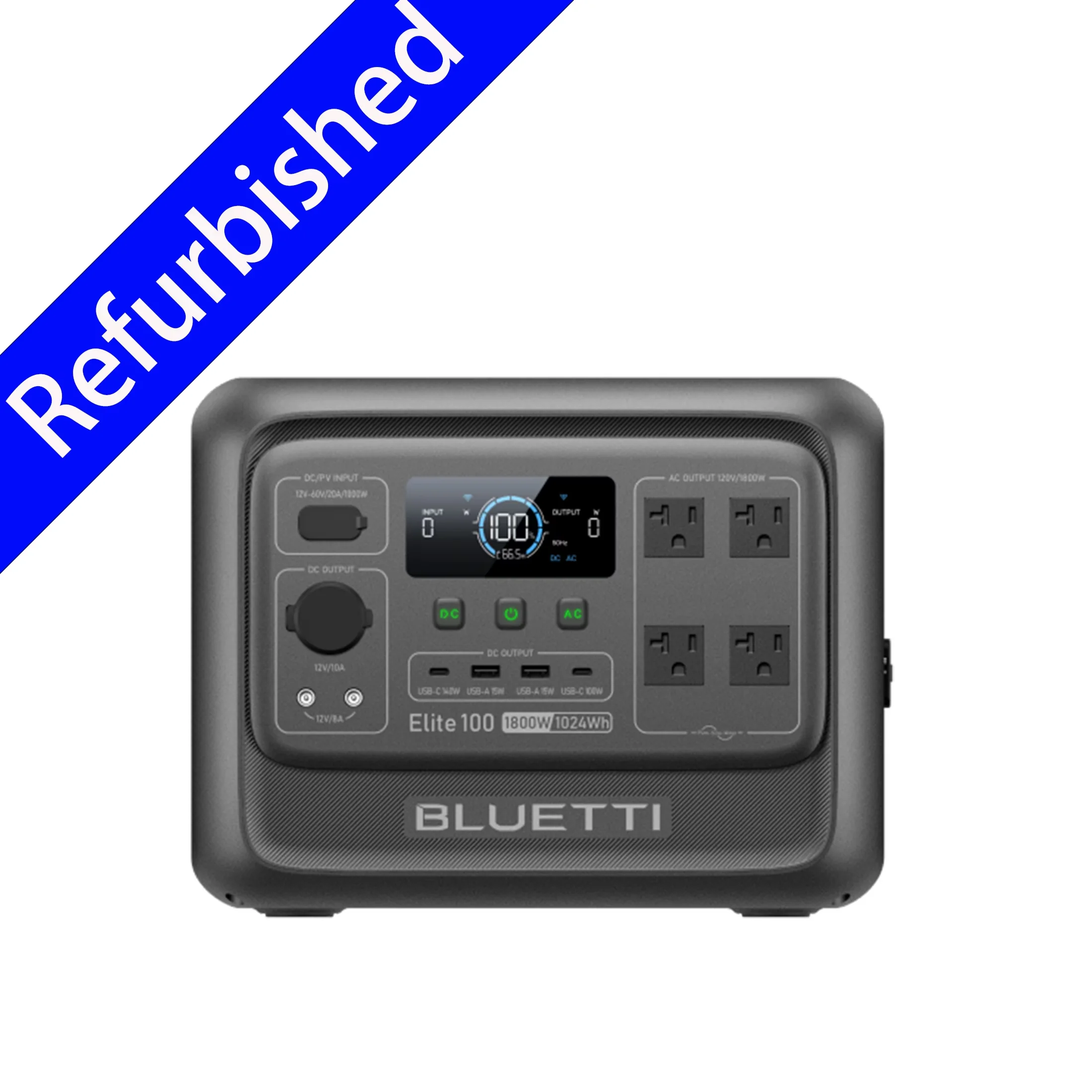 Generator Professional with 1800W, Restored Elite 100 V2 Portable Solar, 1024Wh LFP Battery - Model C1927E