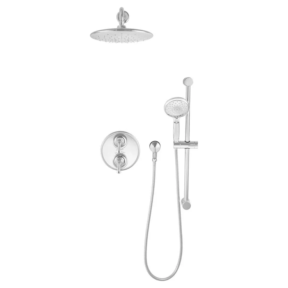Premium Shower Head with Spectra+ 4-Spray Hand Showerhead, Includes 4 separate spray functions - Polished Chrome Plastic Model 5B61D7