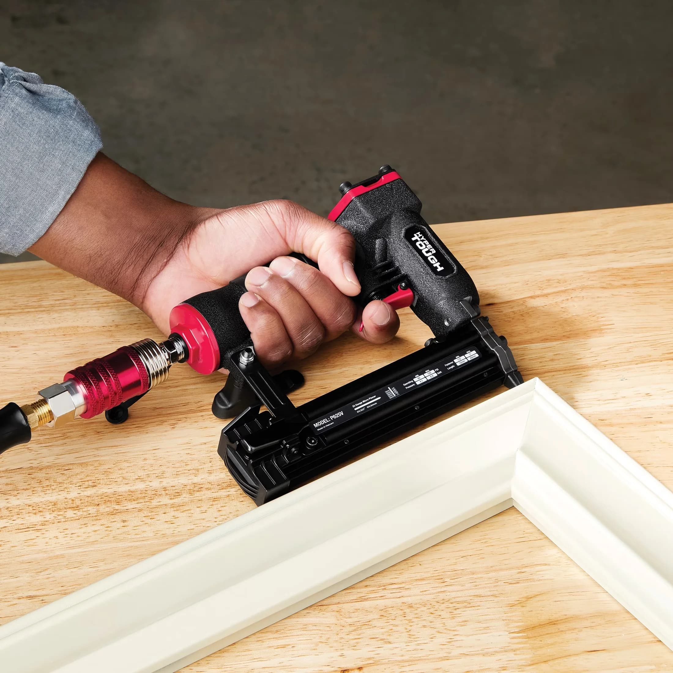 Premium Air Tools Compressor with Lightweight, 23-Gauge Pneumatic Pin Nailer - Model 7A559B