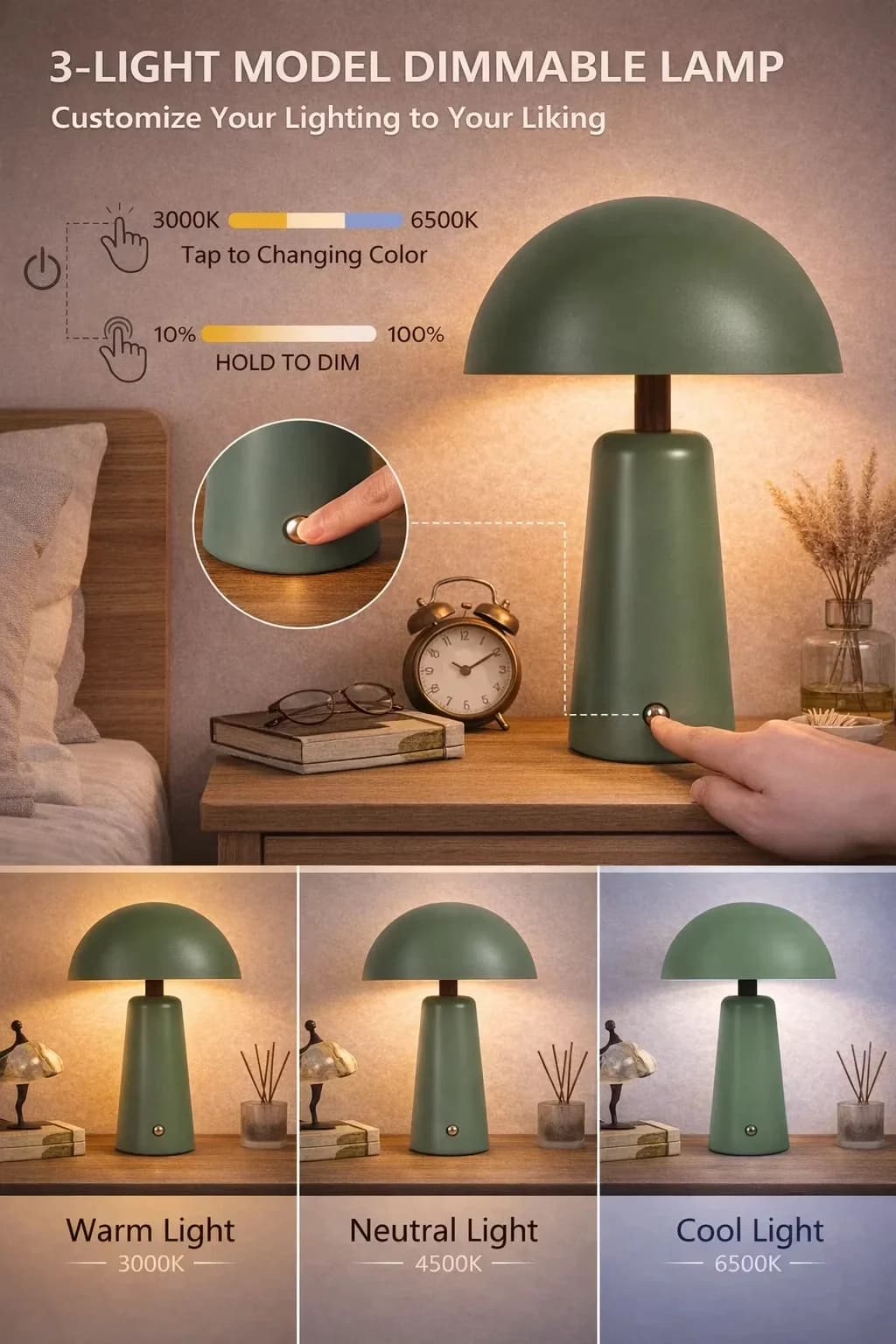 Lamp Premium with LED, Battery, Accent Lamps - Green, Multicolor Iron, Polyester Model 97F7E4