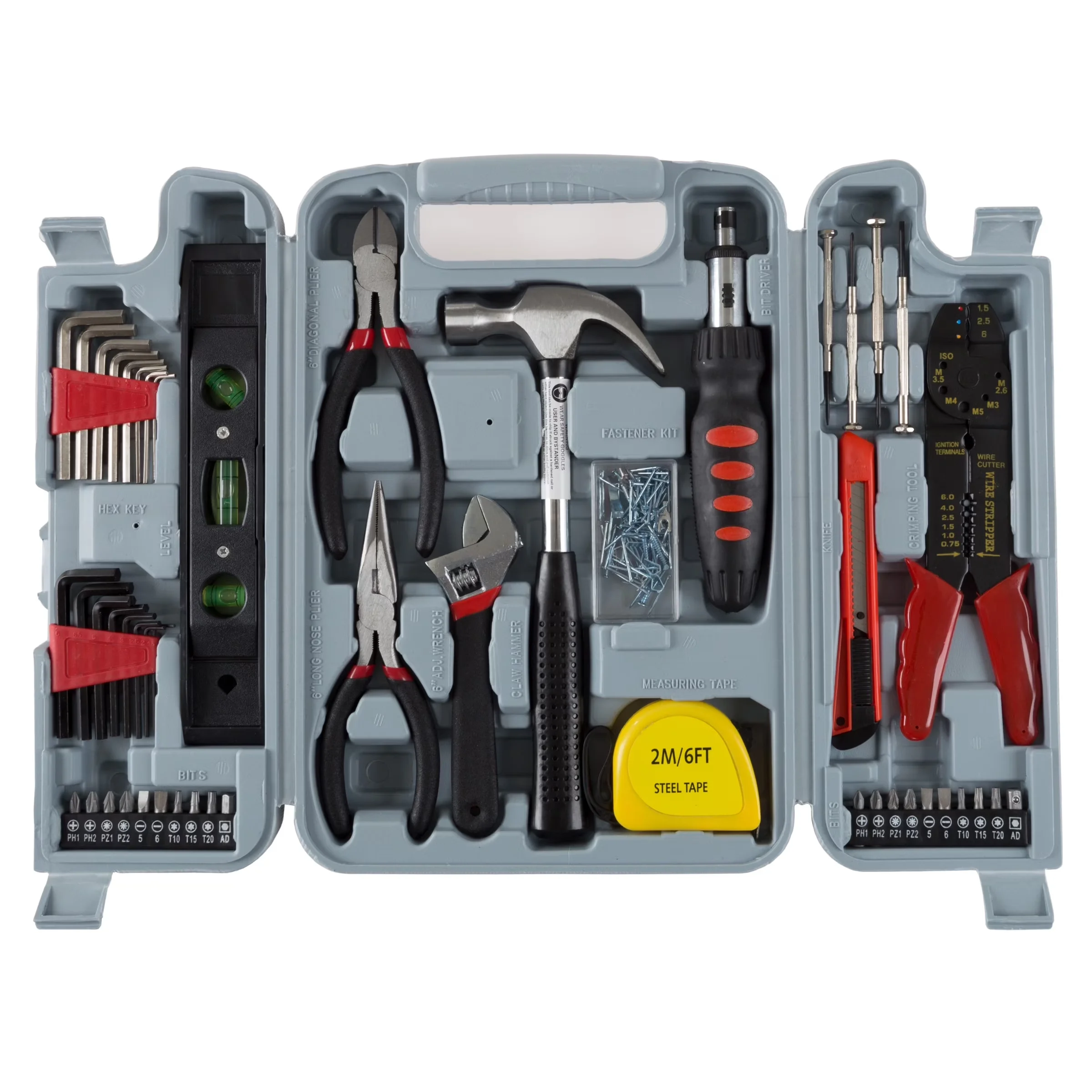 Hand Tool Set Innovative with Tools, MATERIALS - Metal and Plastic. - Gray for Home Model 0E6EC9