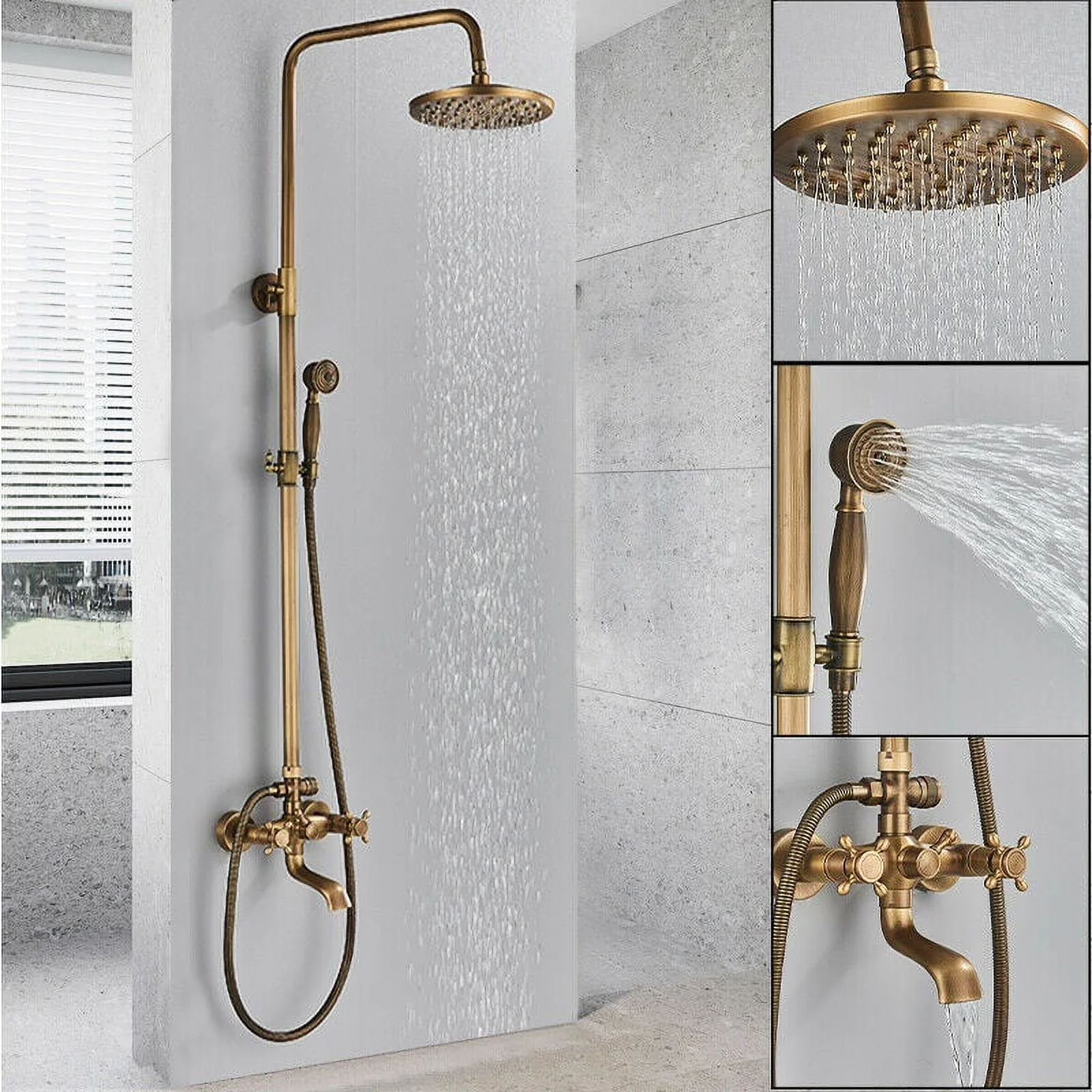 Durable Bathroom Renovation with Adjustable, Handheld - Gold Brass, Stainless Steel Model E3AB4D