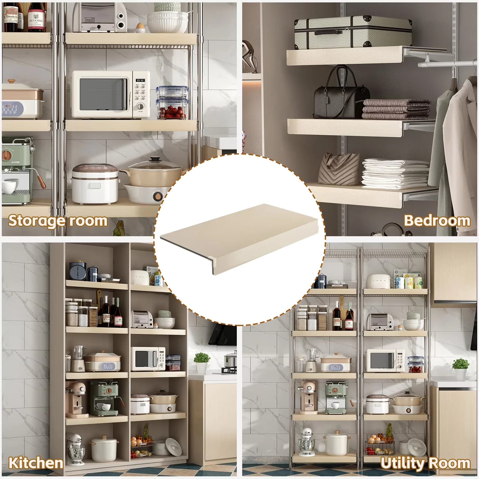 Modern Garage Storage Supply with Adjustable - Brown Pvc 24 INCH - Premium Collection Model EFCD31