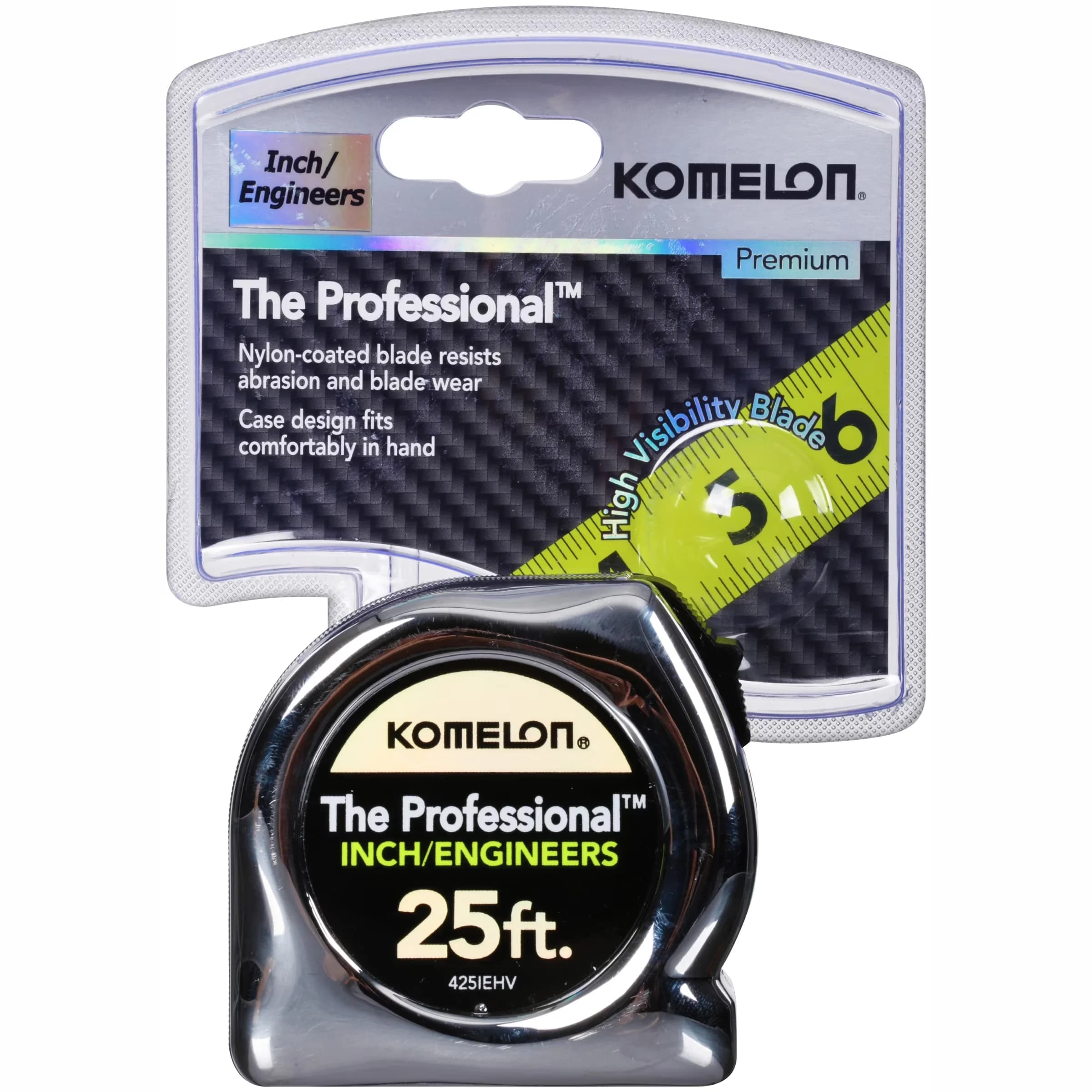 Moving Efficient with Ergonomically designed chrome case., Chrome Professional 25 ft. Tape Measure - Multicolor Steel Model BC6637