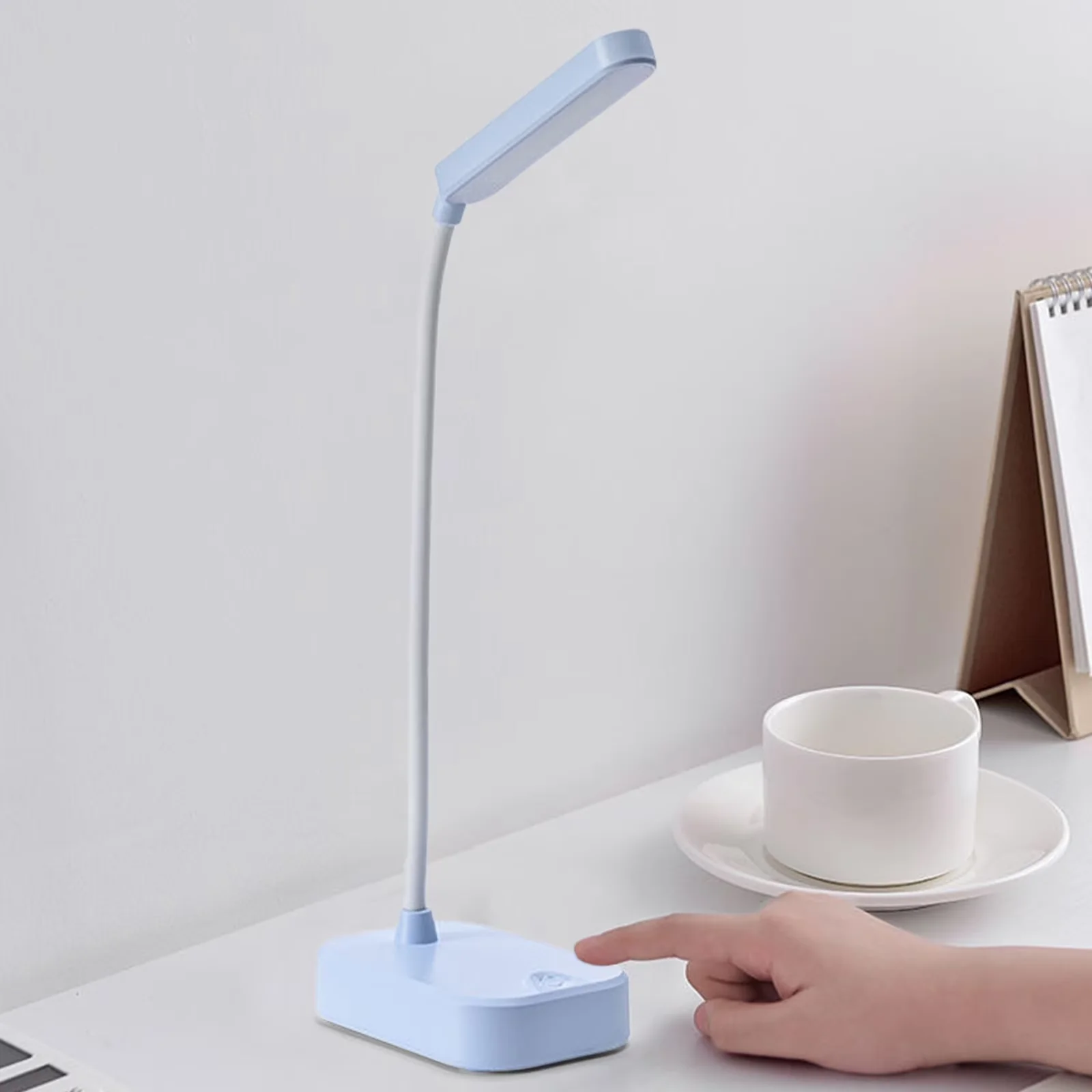 Desk Lamp Reliable with LED, Battery, Usb Port - Blue Plastic for Dorm, Study Model B93BEC