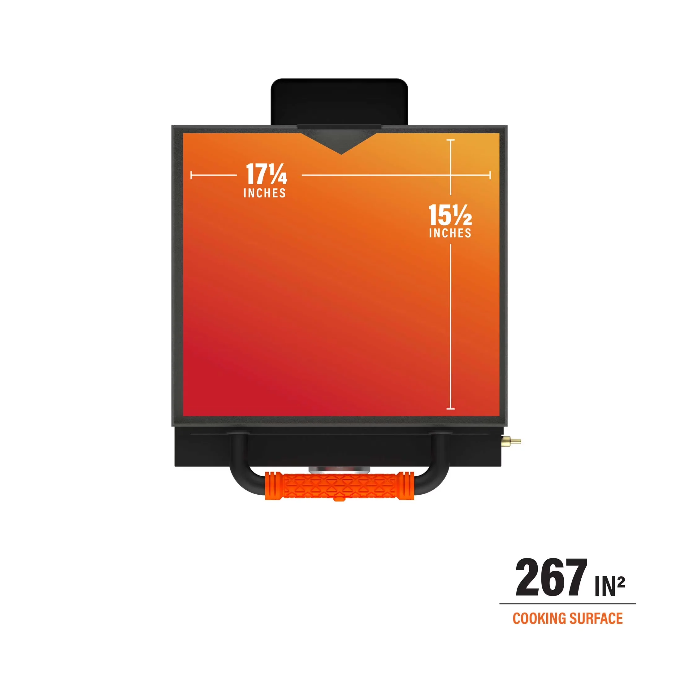 Modern Flat Top Grill with Adjustable, Hood, On The Go 17" Tabletop Griddle - Steel Model 0C47CF