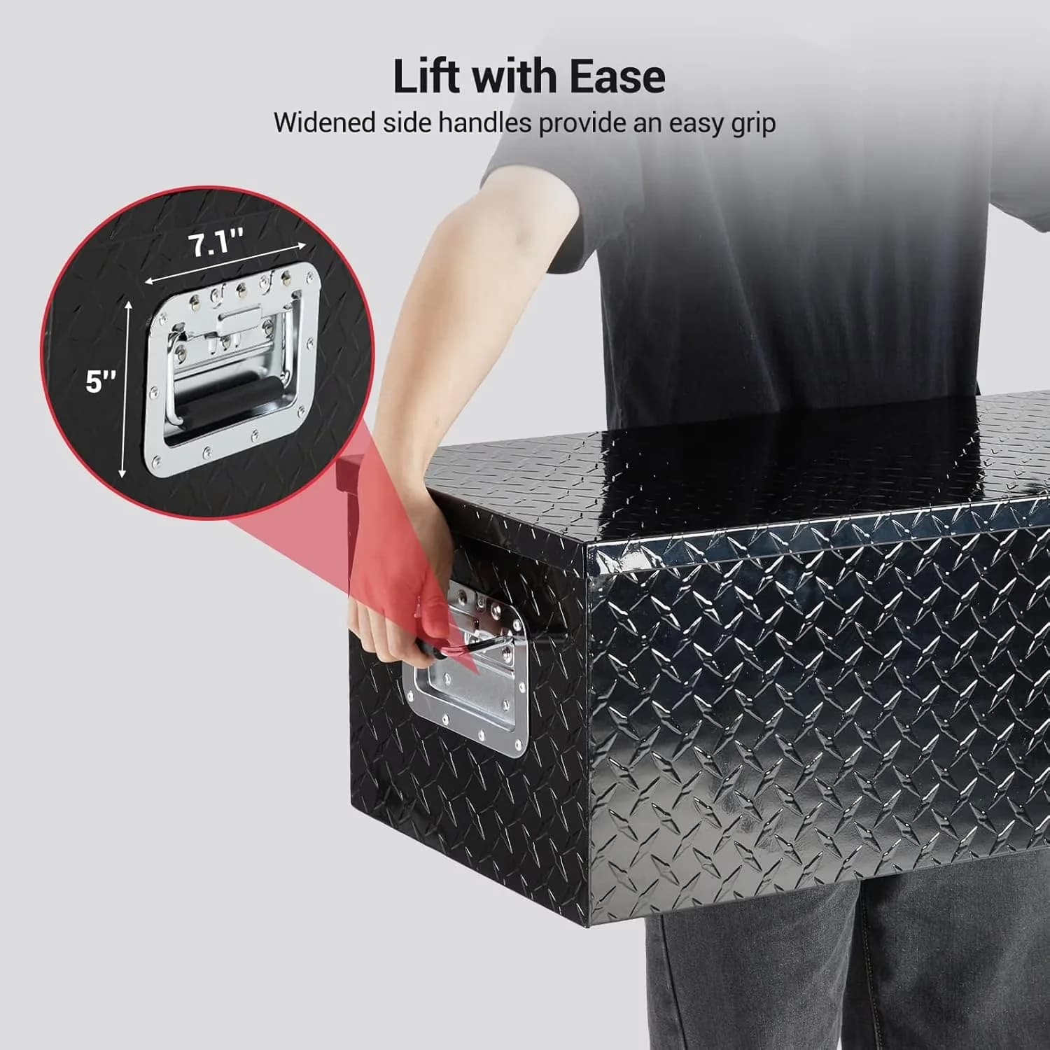 Professional Toolstorage with Storage, Waterproof, Product Name: Underbody Truck Box - Aluminum 10*13*39 Inches | Black | 2 Gas Rods... Model 2EB516