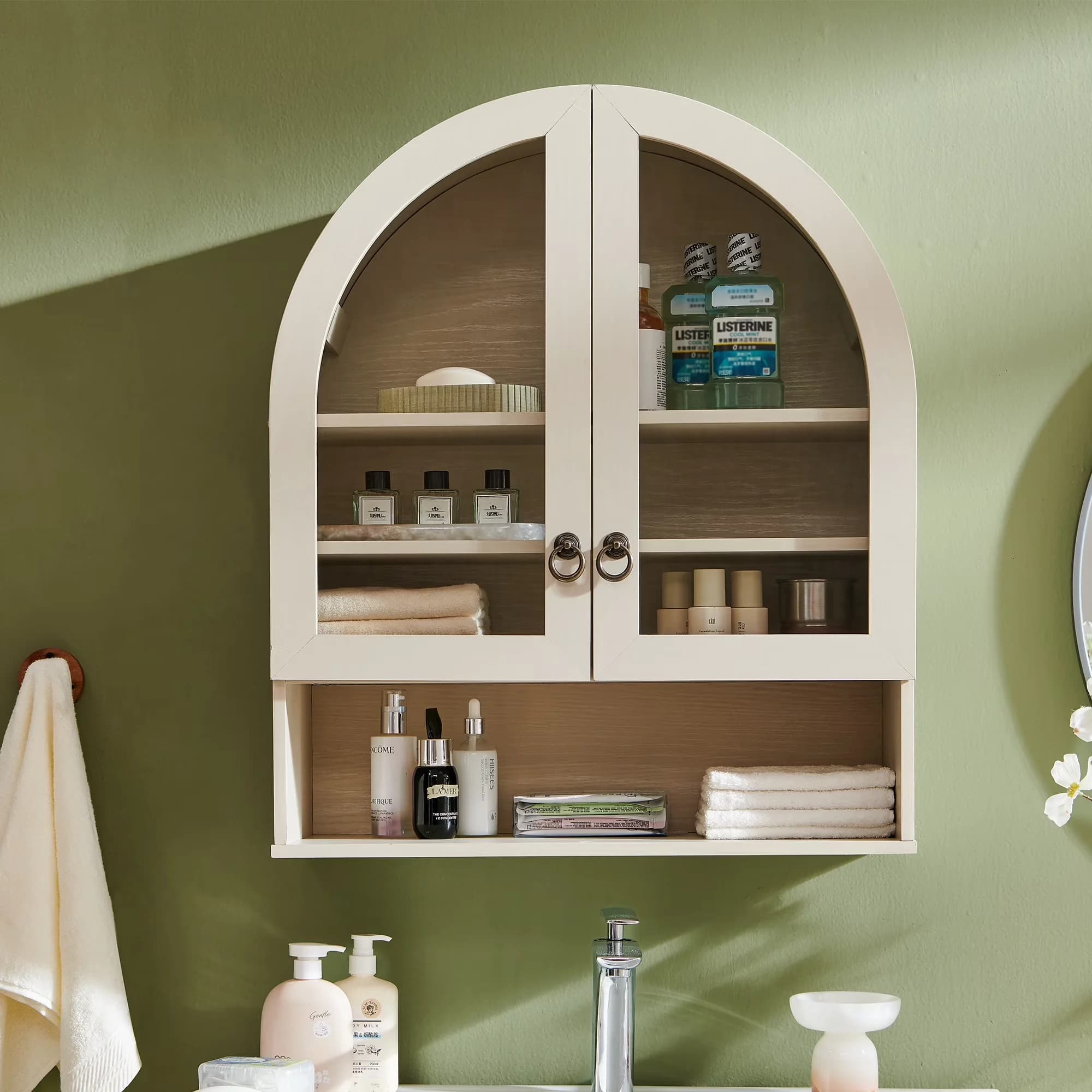 Versatile Bathroom Renovation with Storage, Farmhouse, Ample Storage & Smart Configuration - Cream Engineered Wood Model 4A2E05