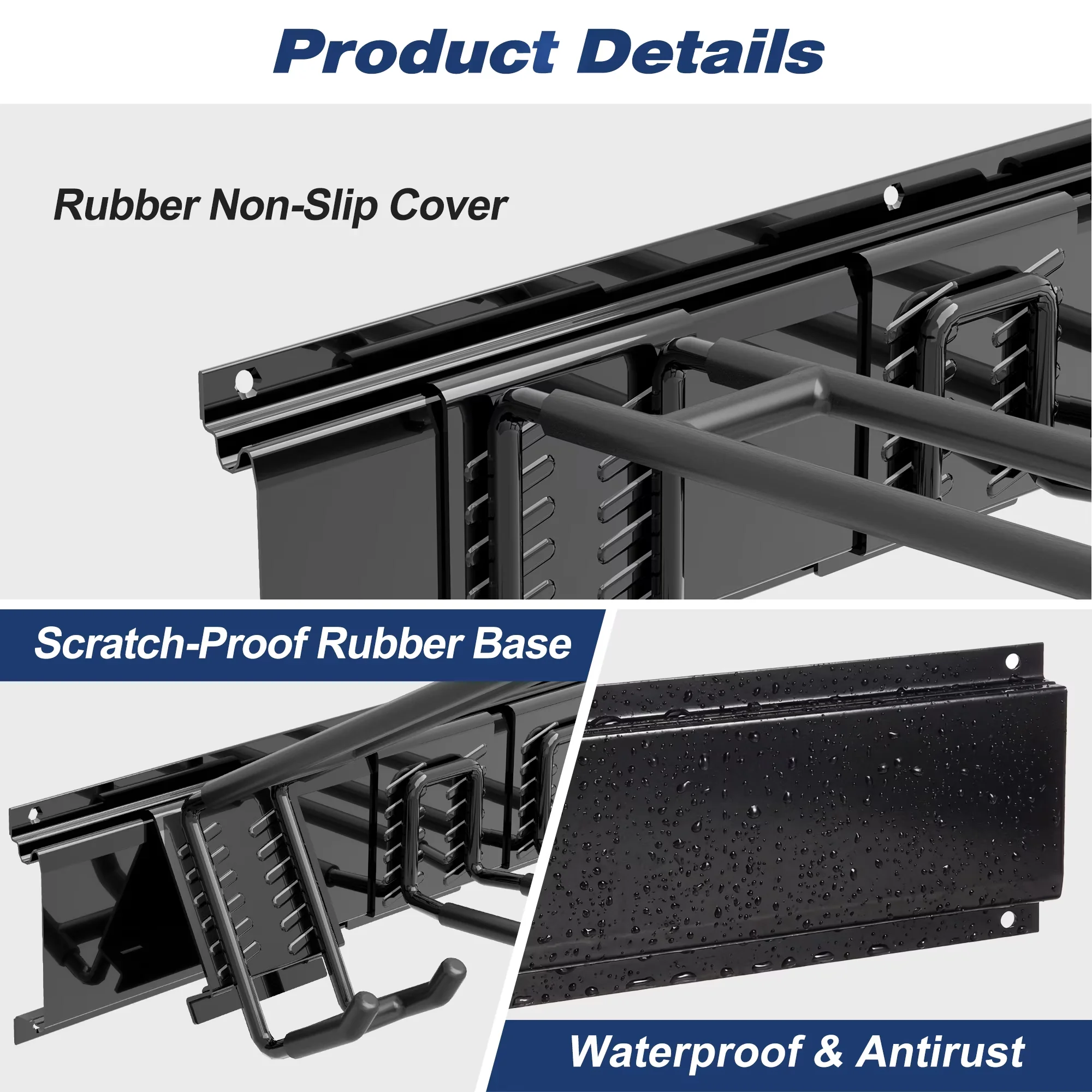 Quality Toolstorage with Garage Tool Storage Rack, 6 double hooks - Steel Model A6919E