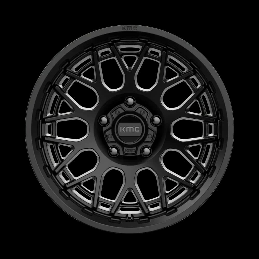 Efficient Wheels And Rim with 6X5.5 bolt pattern, Cast Aluminum KM722 18X9 6X5.5 S-BLK 0MM, Material: Cast Aluminum - Cast Aluminum... Model 85BDD2