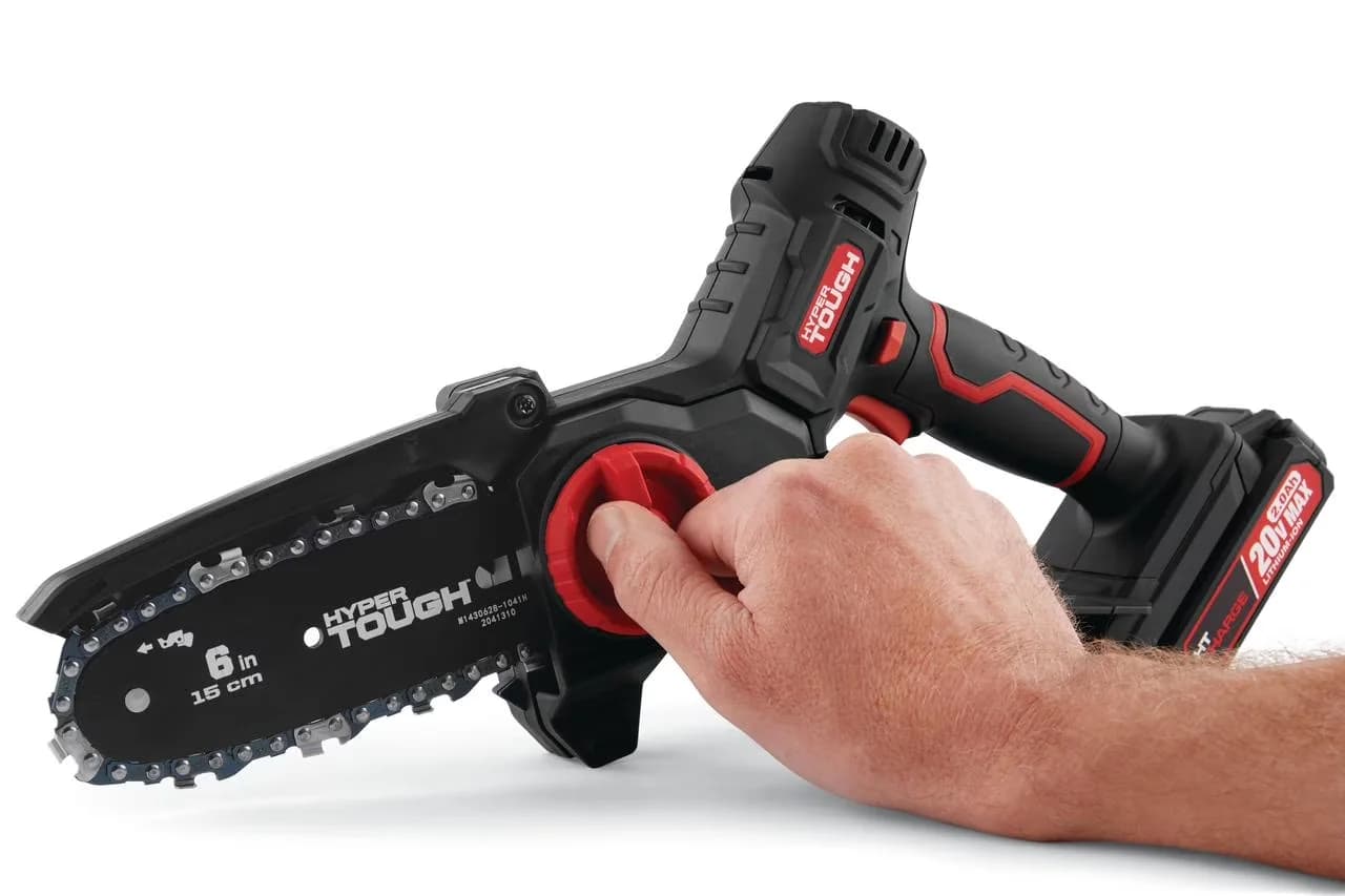 Chainsaw Versatile with Battery, Tool-Less Chain Tensioning, 20-Volt 6-inch Mini - Model EAA378