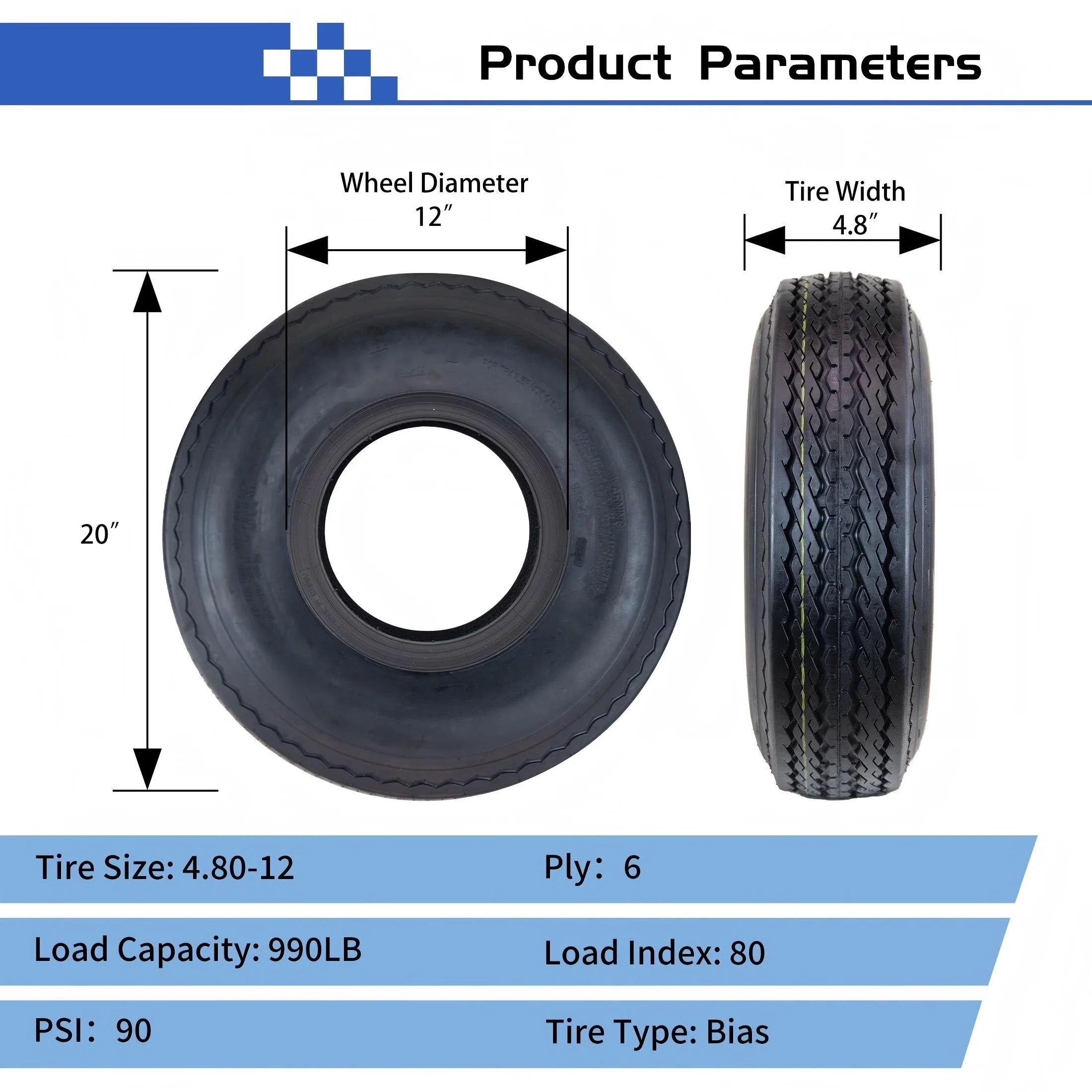 Efficient Trailer Tire with Heavy-Duty - SU02 - Standard Series Model 4C4925