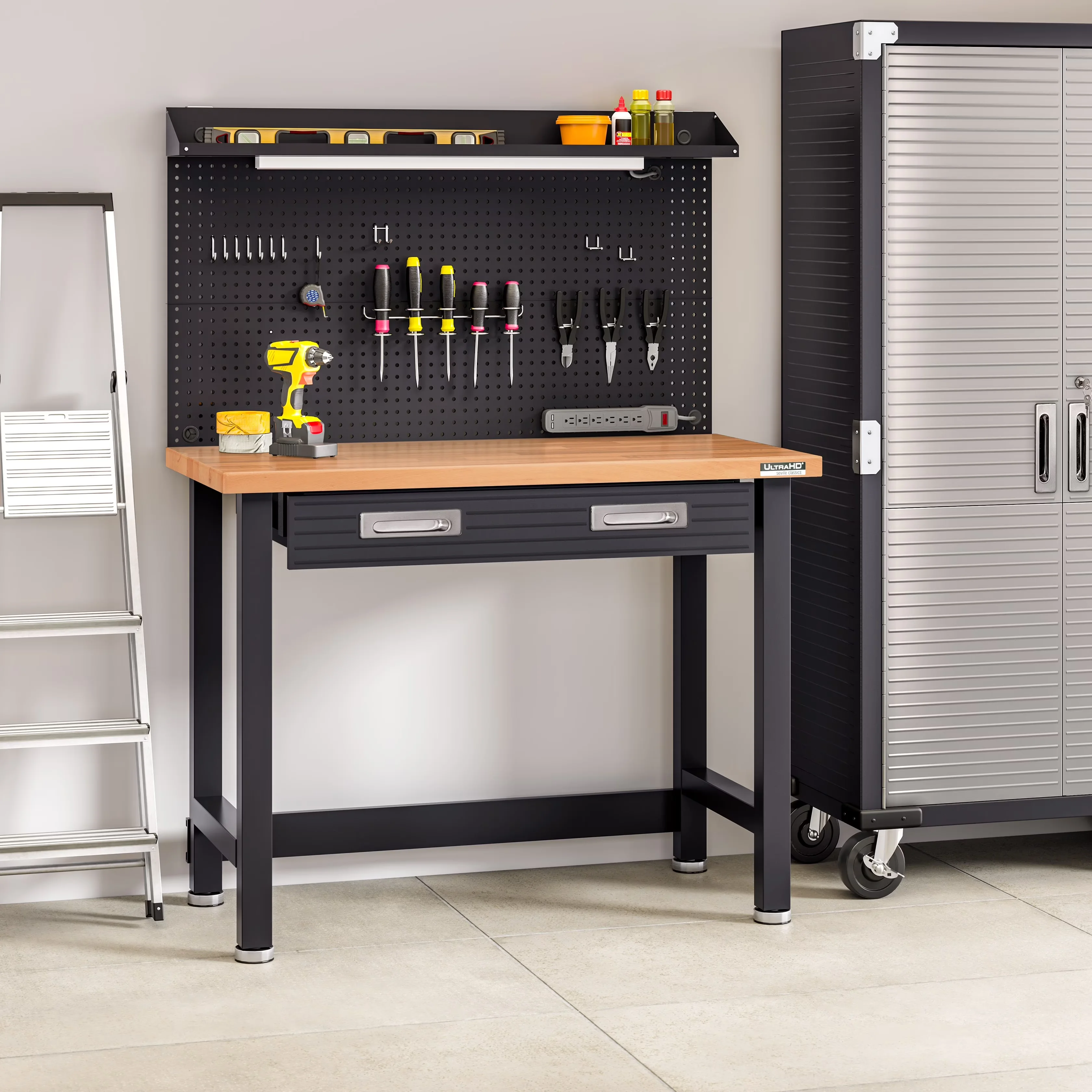 Efficient Toolstorage with Fire-Resistant, Pegboard - Metal Gray UltraHD Model 331308