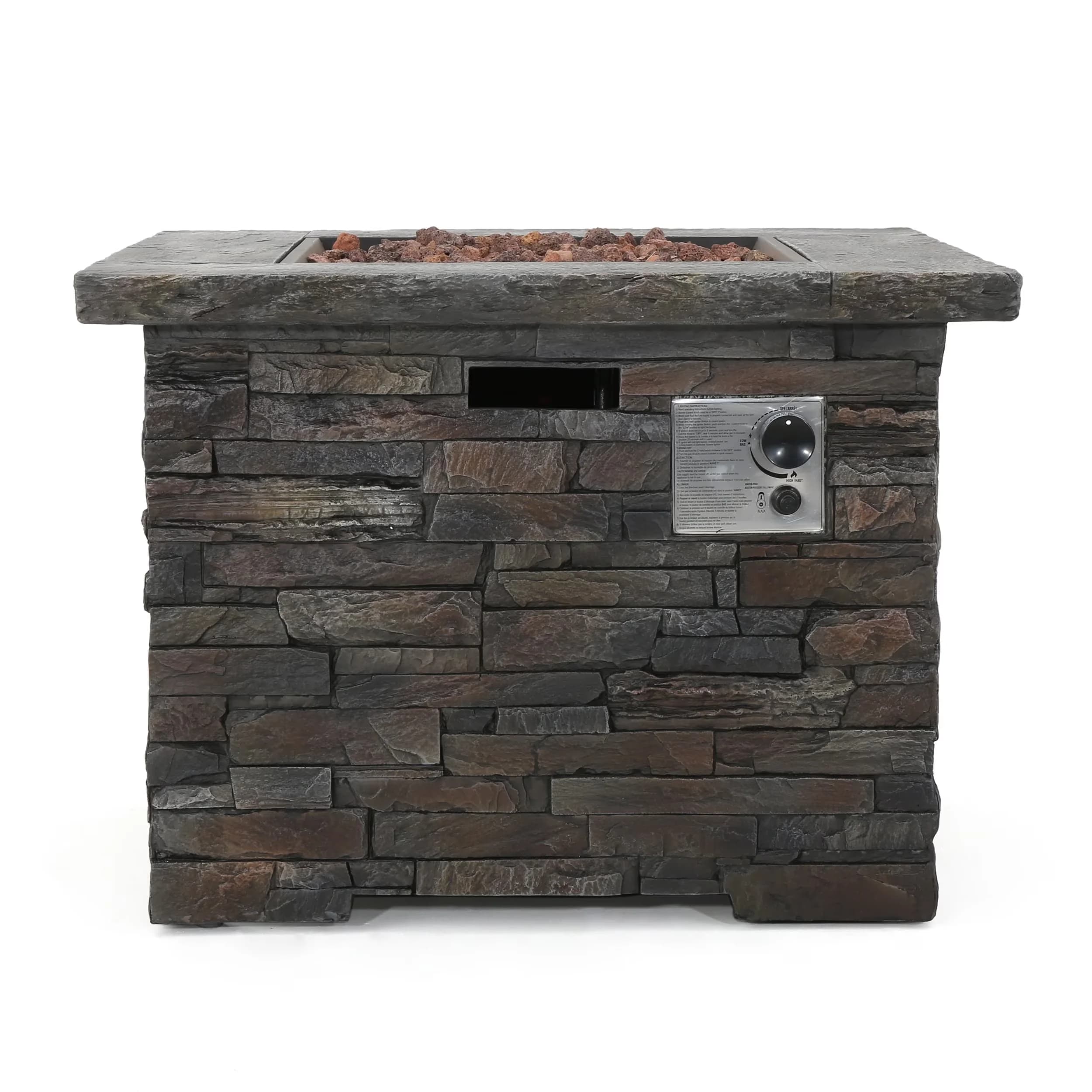 Essential Outdoor Heating with Portable, Includes: One (1) Fire Pit, Material: Light Weight Concrete - Natural Stone Stone Model FA8DC6