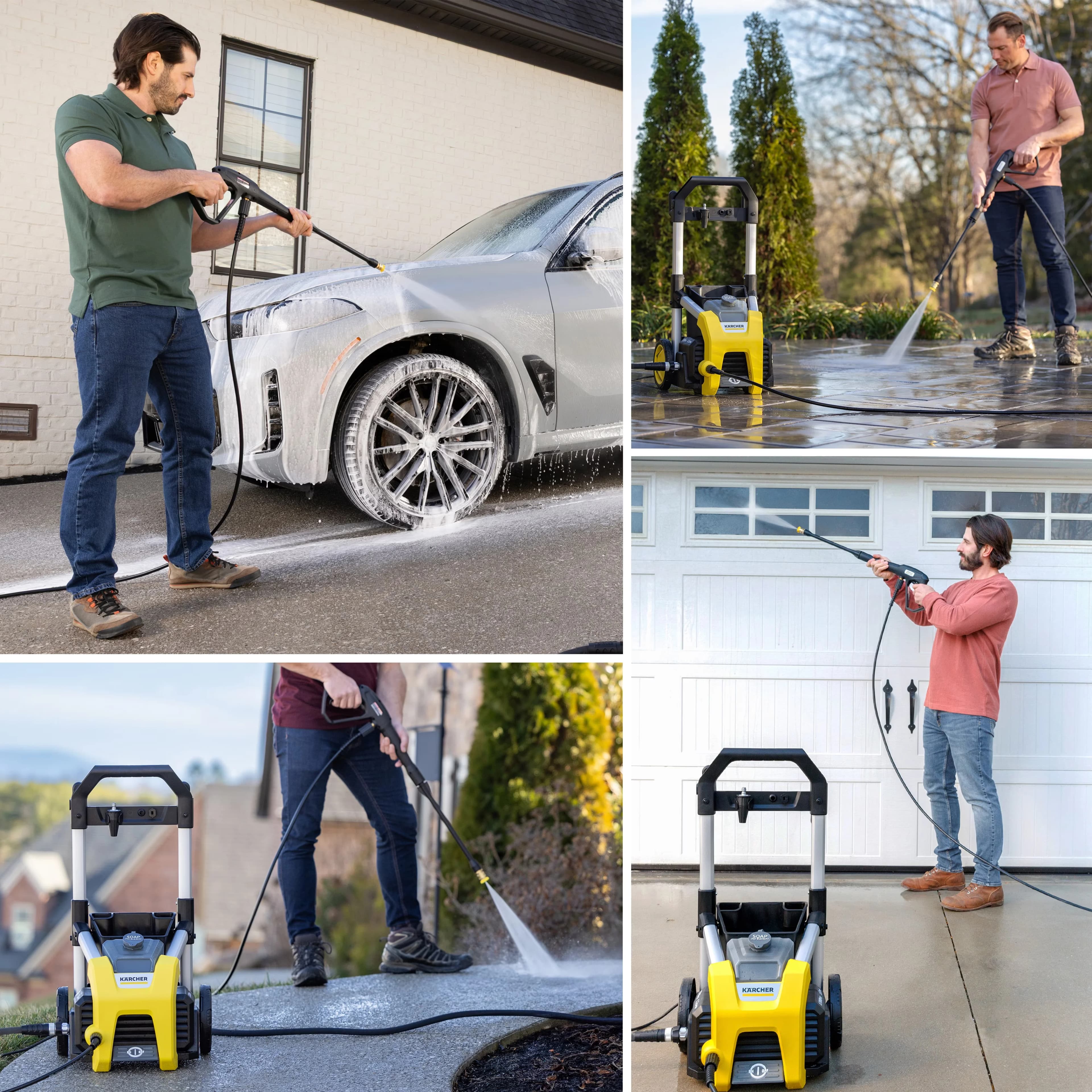 Stylish Pressure Washer with Quick Connect Tips, Kärcher K1700, 3 Spray Nozzles - Model 52C874