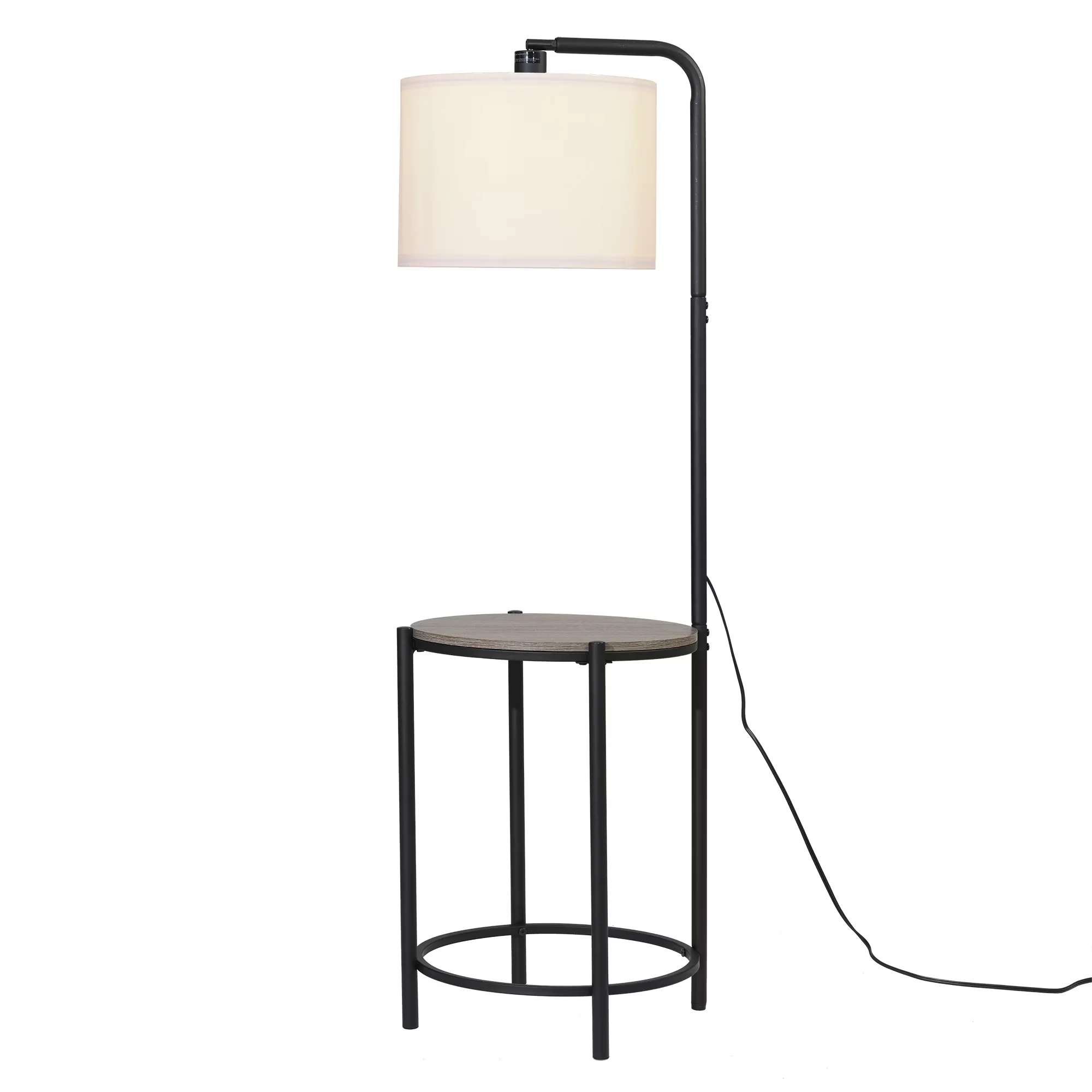 Quality Floor Lamp with LED, Shelf Lamps, Adjustable Head - Metal Black Model 6D1412