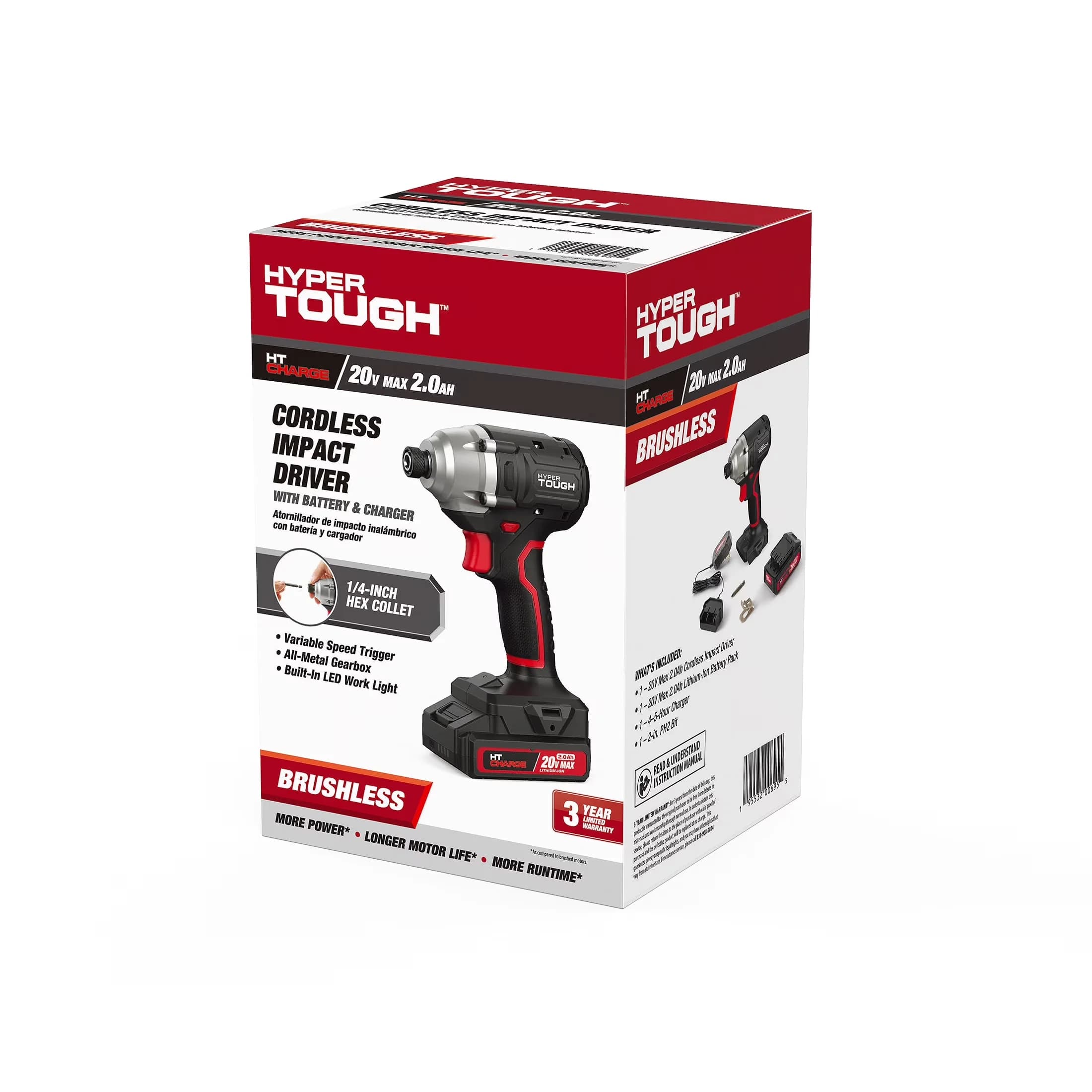 Premium Drills Driver with Battery, 20V, 20V Brushless Impact - Black for Multiple Applications Model 3EC0BD