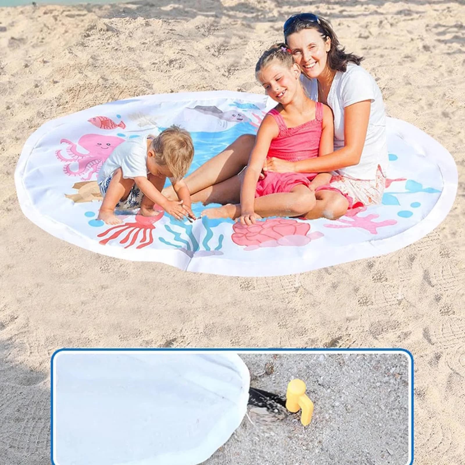 Premium Inflatable Pool with 55" Splash Pad Water Play Mat, Uxgjfwu Foldable Baby Paddling - Color Model 5B981B