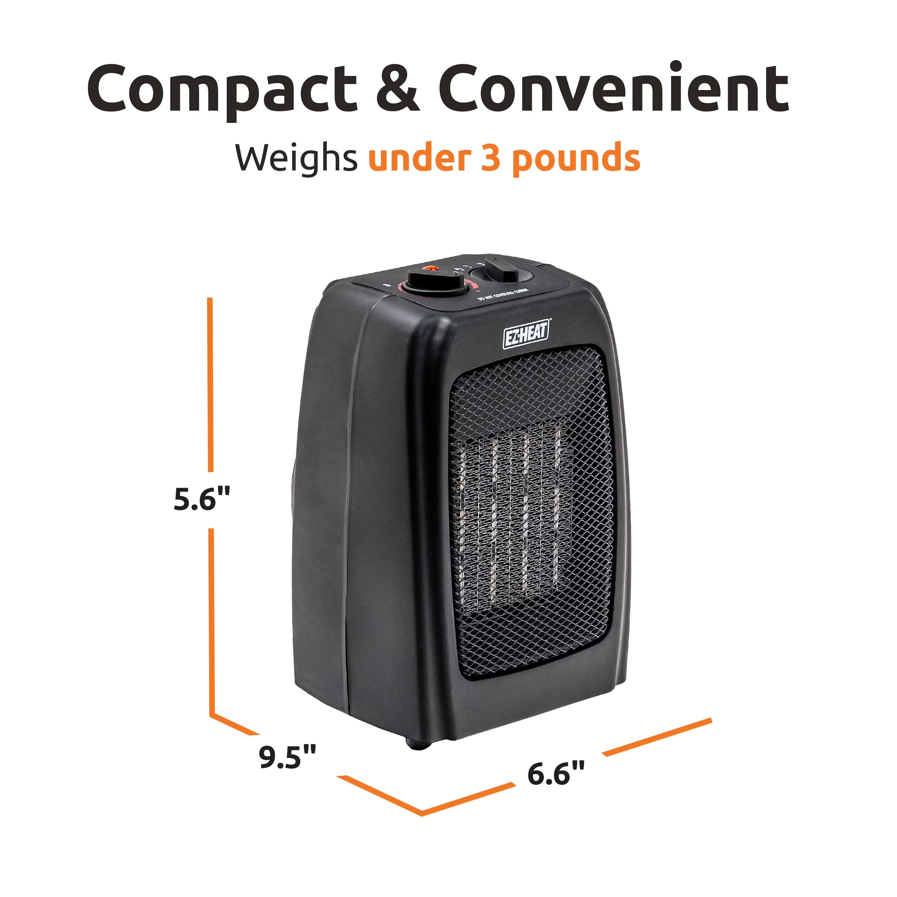 Professional Portable And Electric Space Heater with Automatic Shutoff, Temperature Controlled - Black Model 495C84