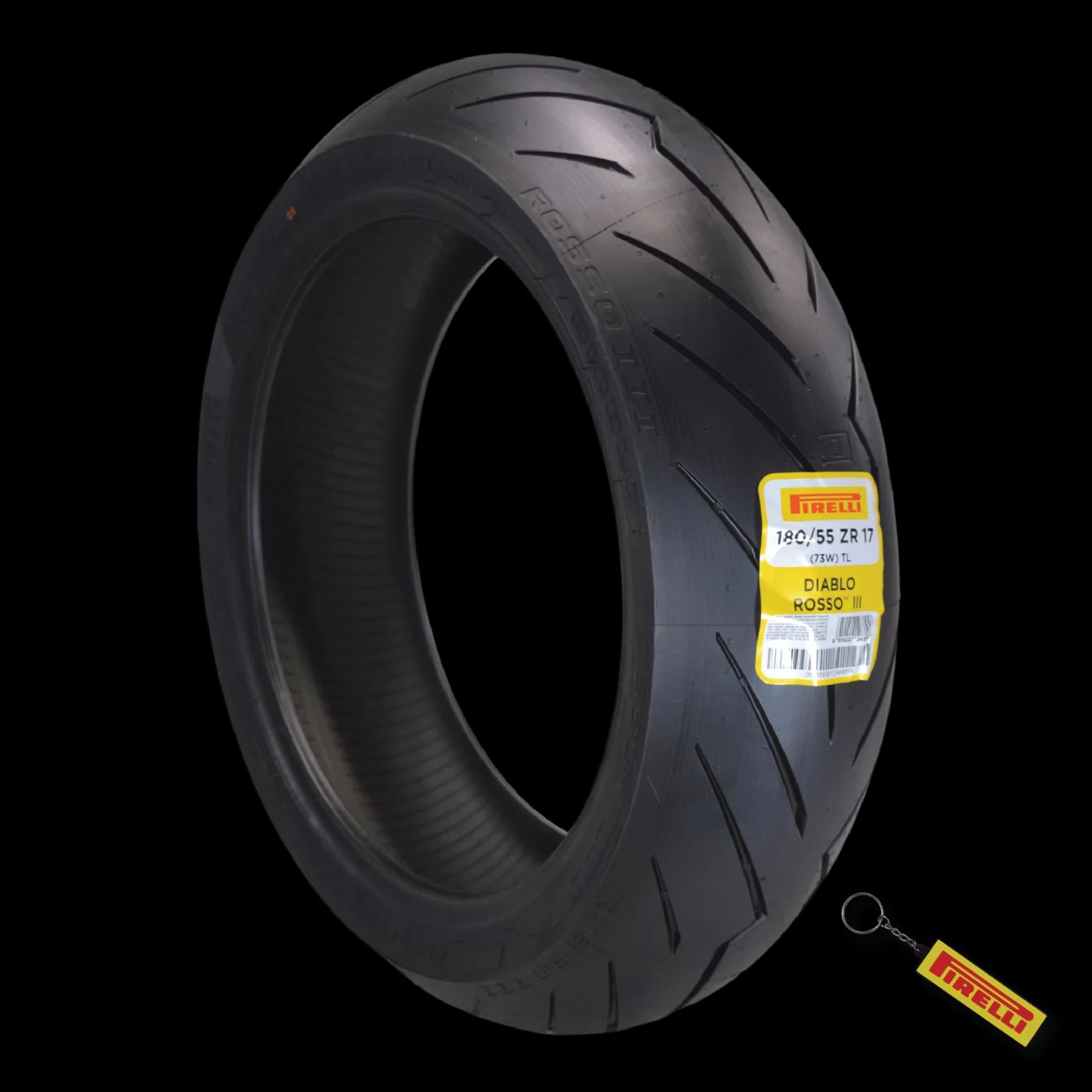 Stylish Motorcycle Tire with High-Speed, Diablo Rosso III 180/55 ZR17 Rear - Black Model 7C6241