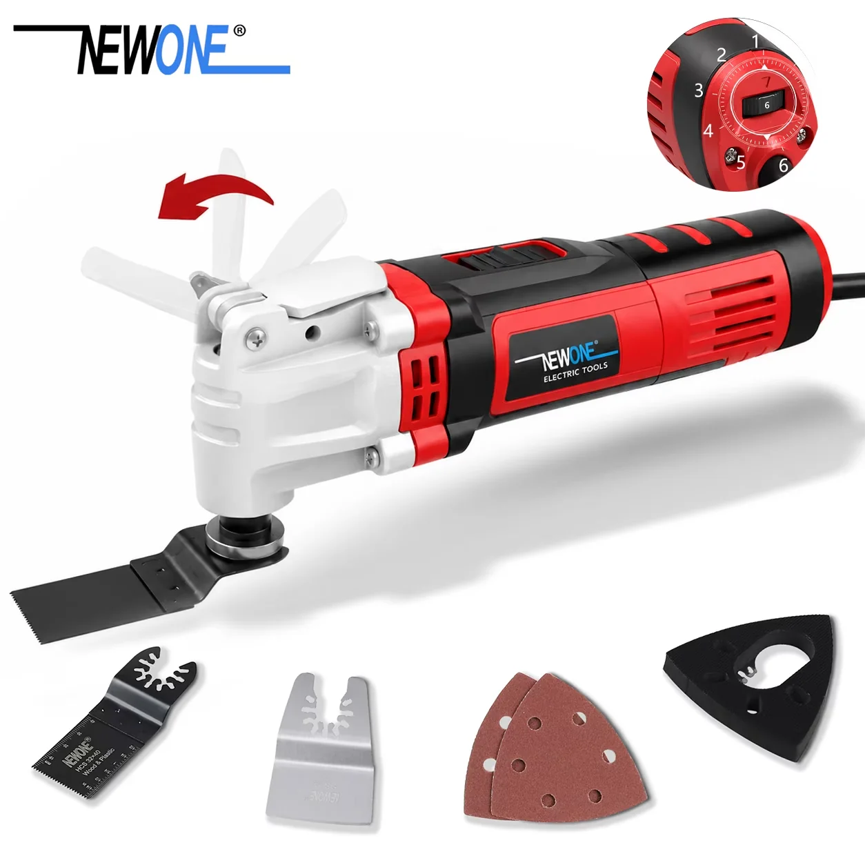 Classic Woodworking with Anti-Slip, Multi Tool, Brushless Motor - 5pcs Model 0C022C