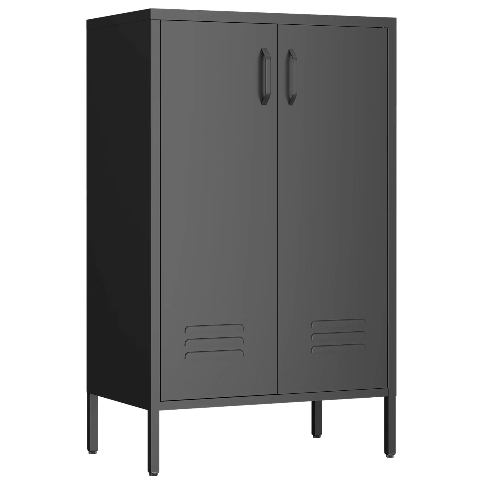 Sleek Kitchen Renovation with Adjustable Shelves, Soft Close Doors, Modern - 42"H Black for Living Room, Kitchen Model 106C95