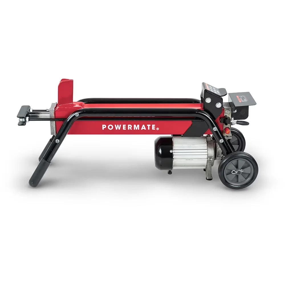 Versatile Logsplitter with Wheeled, 5-Ton Electric Log Splitter - Red - Contemporary Style Model 1B0455