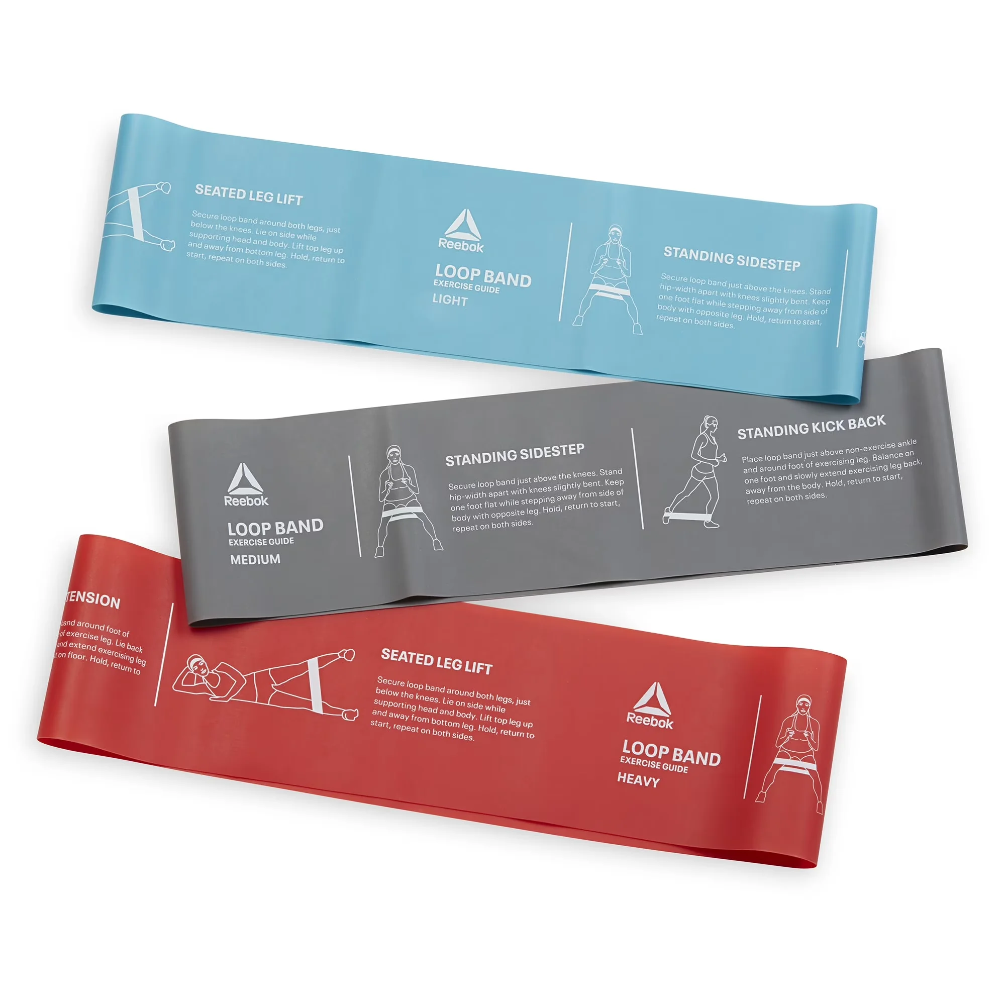Home Gym Accessory Essential with Anti-Slip, Loop Band 3 Pack, Medium and Heavy - Multicolor Latex Model 7ECEAA
